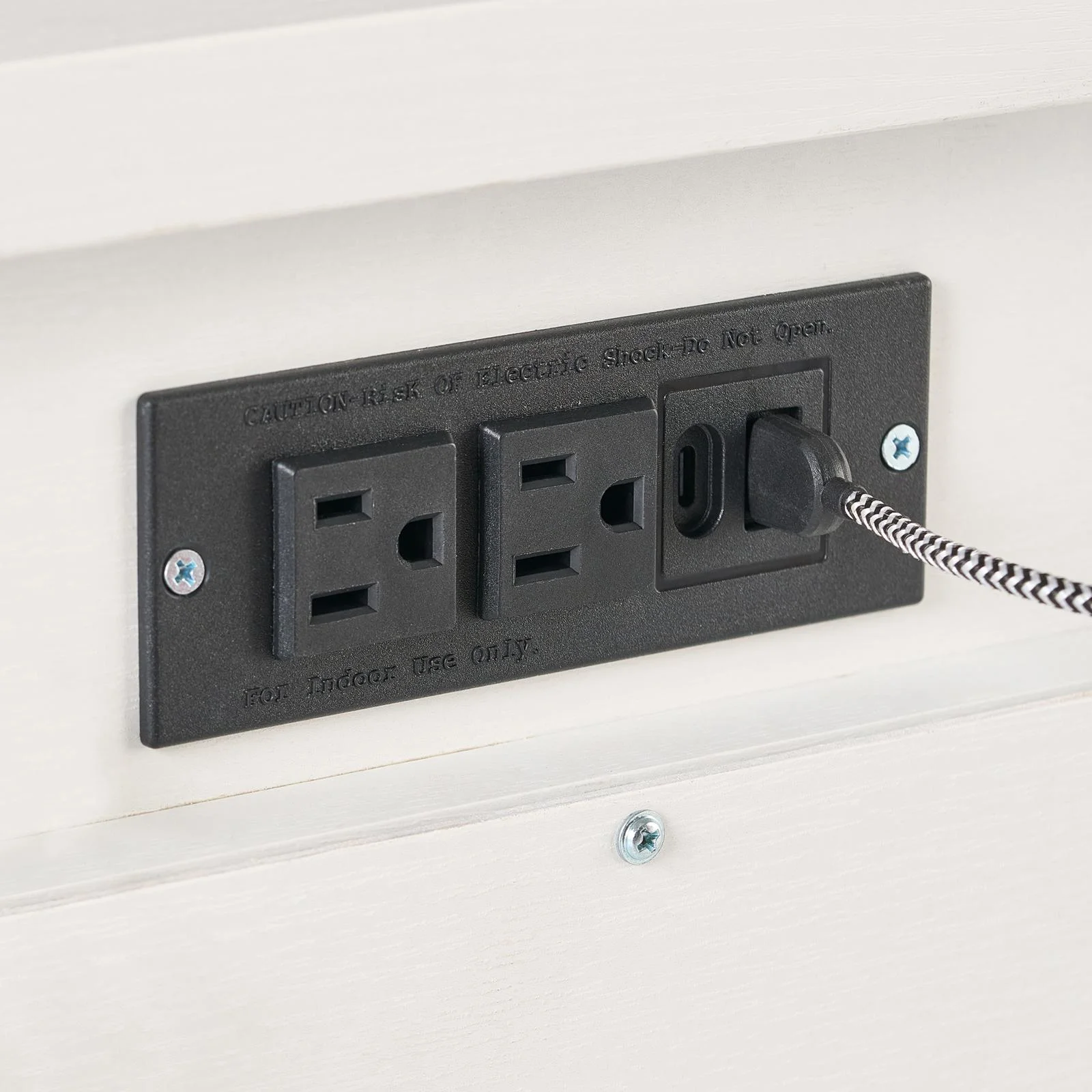 Better Homes & Gardens Lillian Fluted 2-Drawer Nightstand with USB, Natural Pine