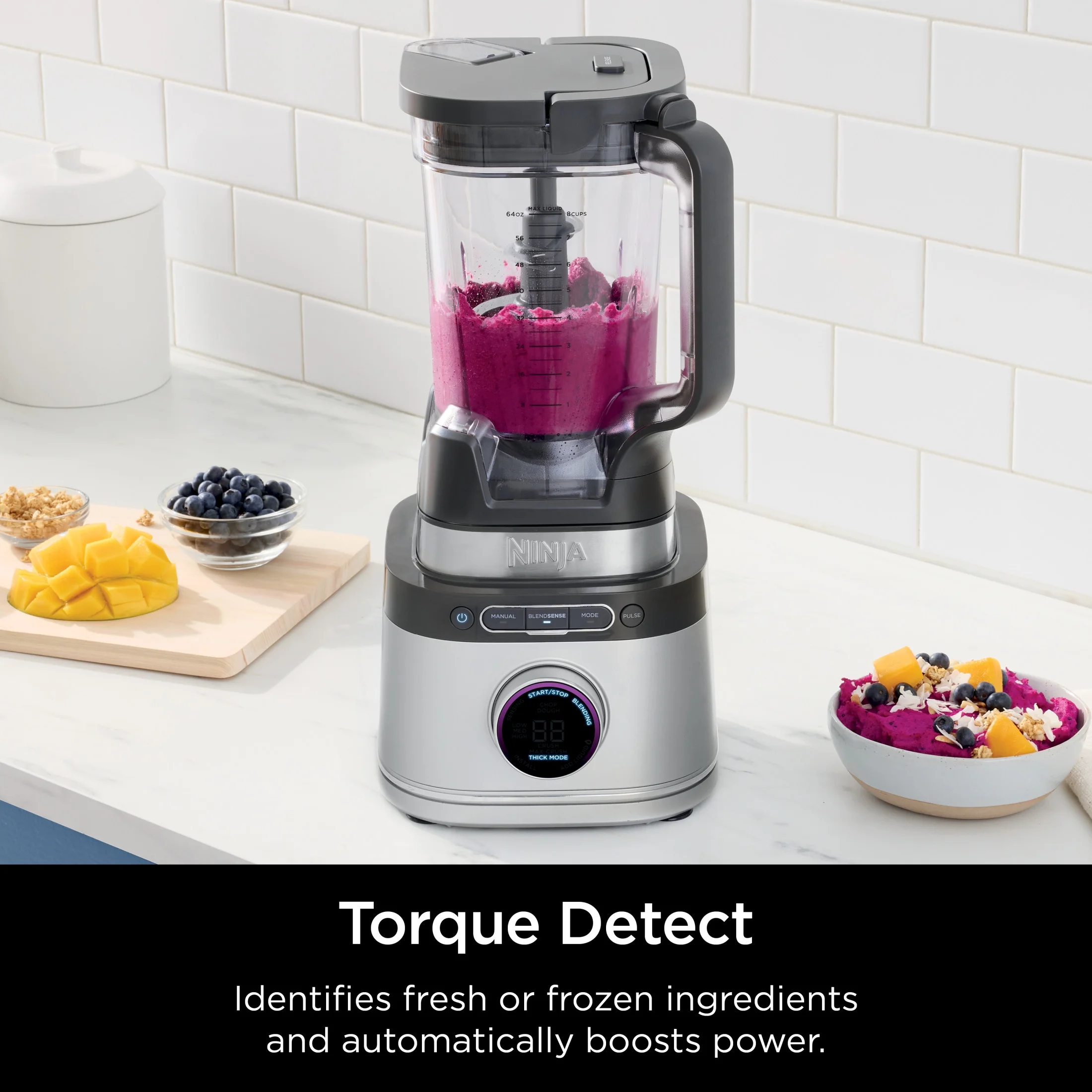 Ninja Detect Kitchen System Power Blender + Processor with Blend Sense Technology, Silver, TB400