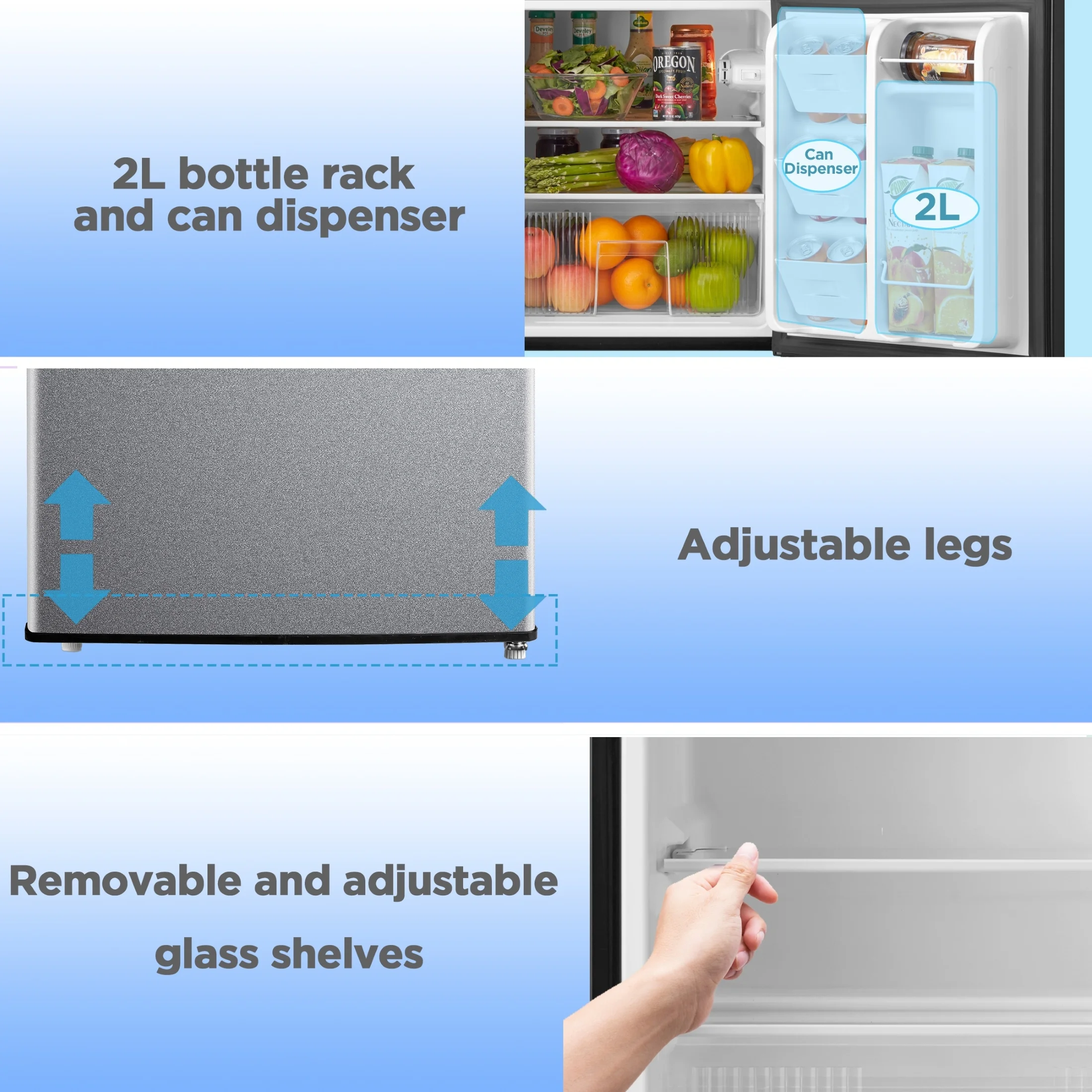 Mainstays 3.2 Cu. ft. 2-Door Refrigerator with Freezer, Stainless Steel Look