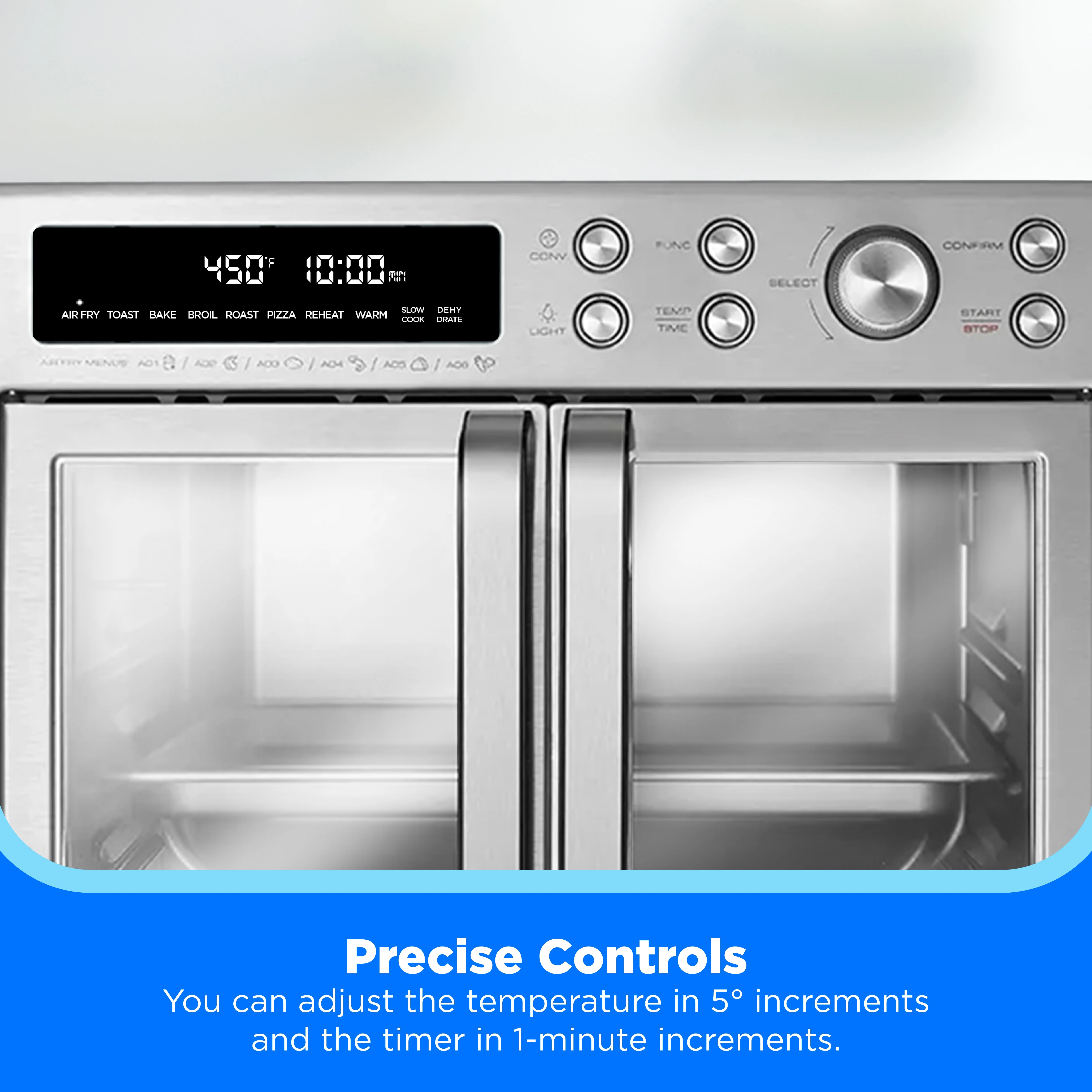 Midea Flexify French Door Air Fryer, Pizza Oven and Toaster Oven, Stainless Steel, New