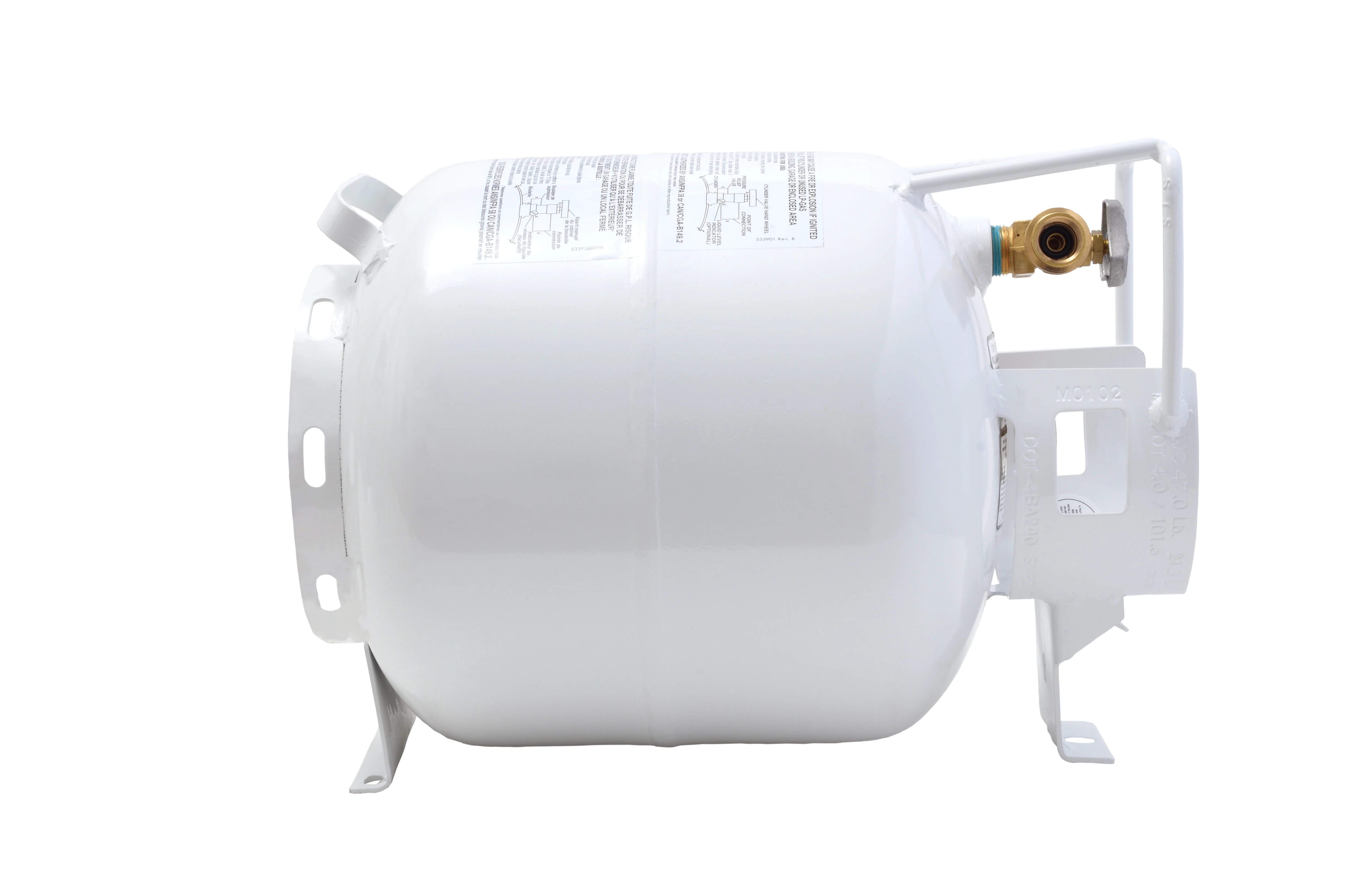 Flame King 20LB Empty Steel Horizontal Propane Tank Cylinder with OPD & Built-in Gauge