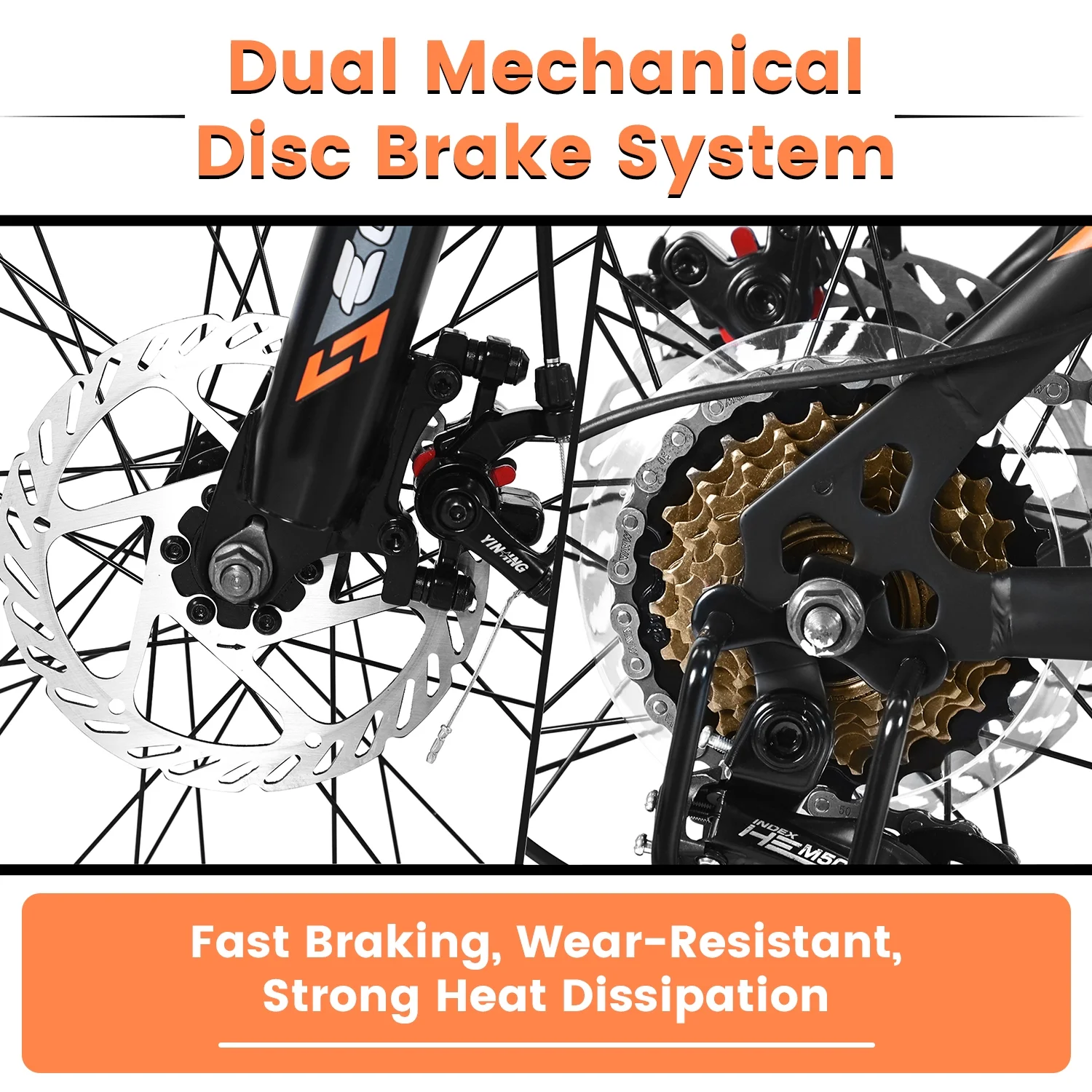 Ecarpat Mountain Bike, 24-Inch Wheels Bikes Shimano 21-Speed with High Carbon Steel Frame Mechanical Disc Brakes Front Suspension Fork for Youth Adults Multiple Colors