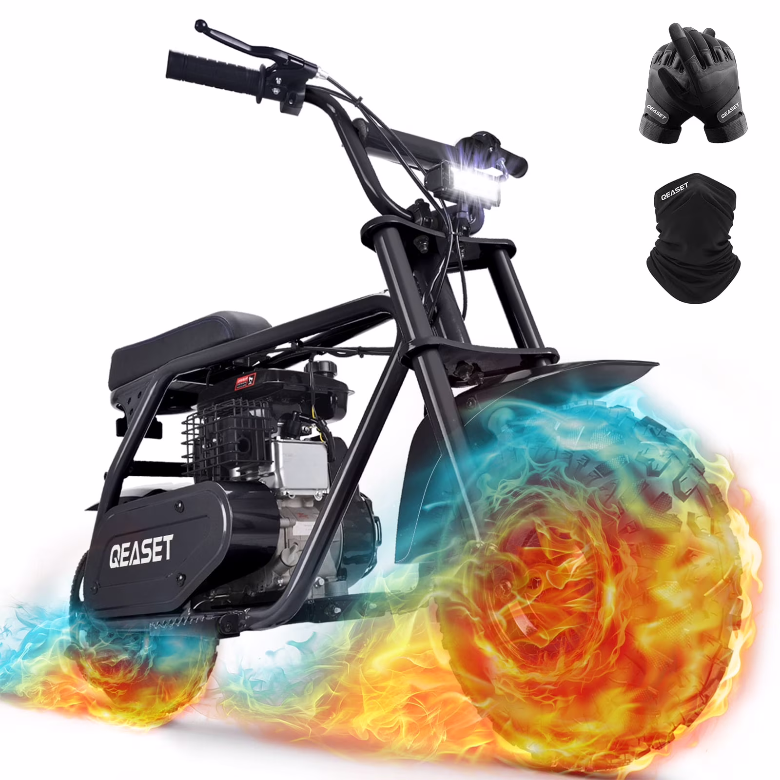 QEASET MB001 Gas Powered Mini Dirt Bike 99CC for Teens and Adults, 25MPH Off Road Motorcycle, Weight Support Up to 200 LBS - Black