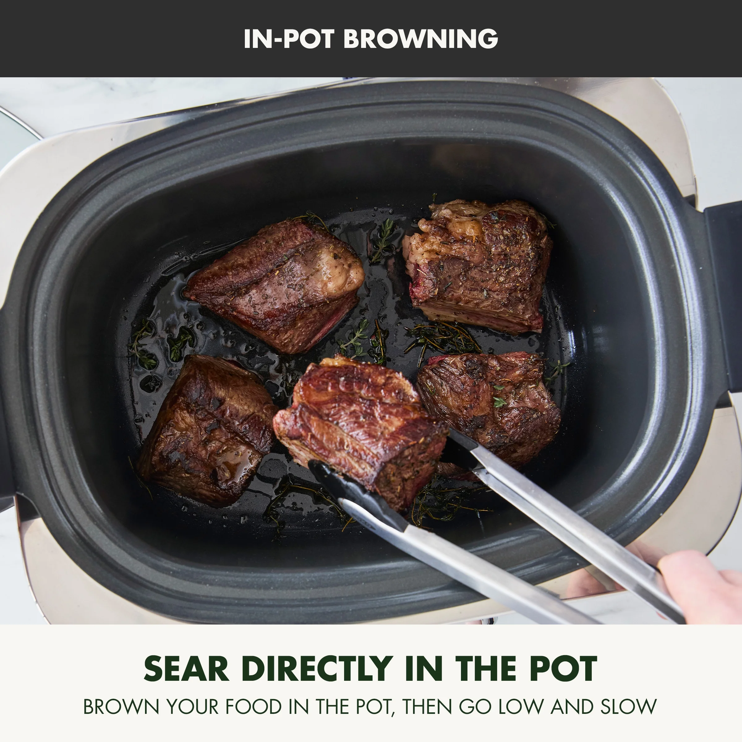 GreenPan 6-Quart, 14-in-1 Slow Cooker, Family Size, Ceramic Nonstick, Dishwasher Safe Parts, Black