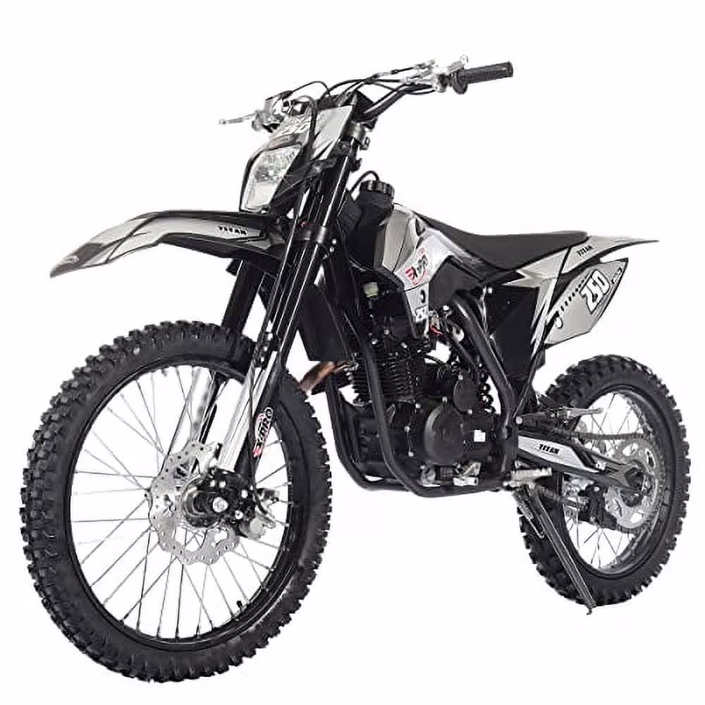 X-Pro Brand New Titan 250cc Gas Pit Dirt Bike with LED Headlight, 5-Speed Manual Transmission, Electric/Kick Start! Big 21