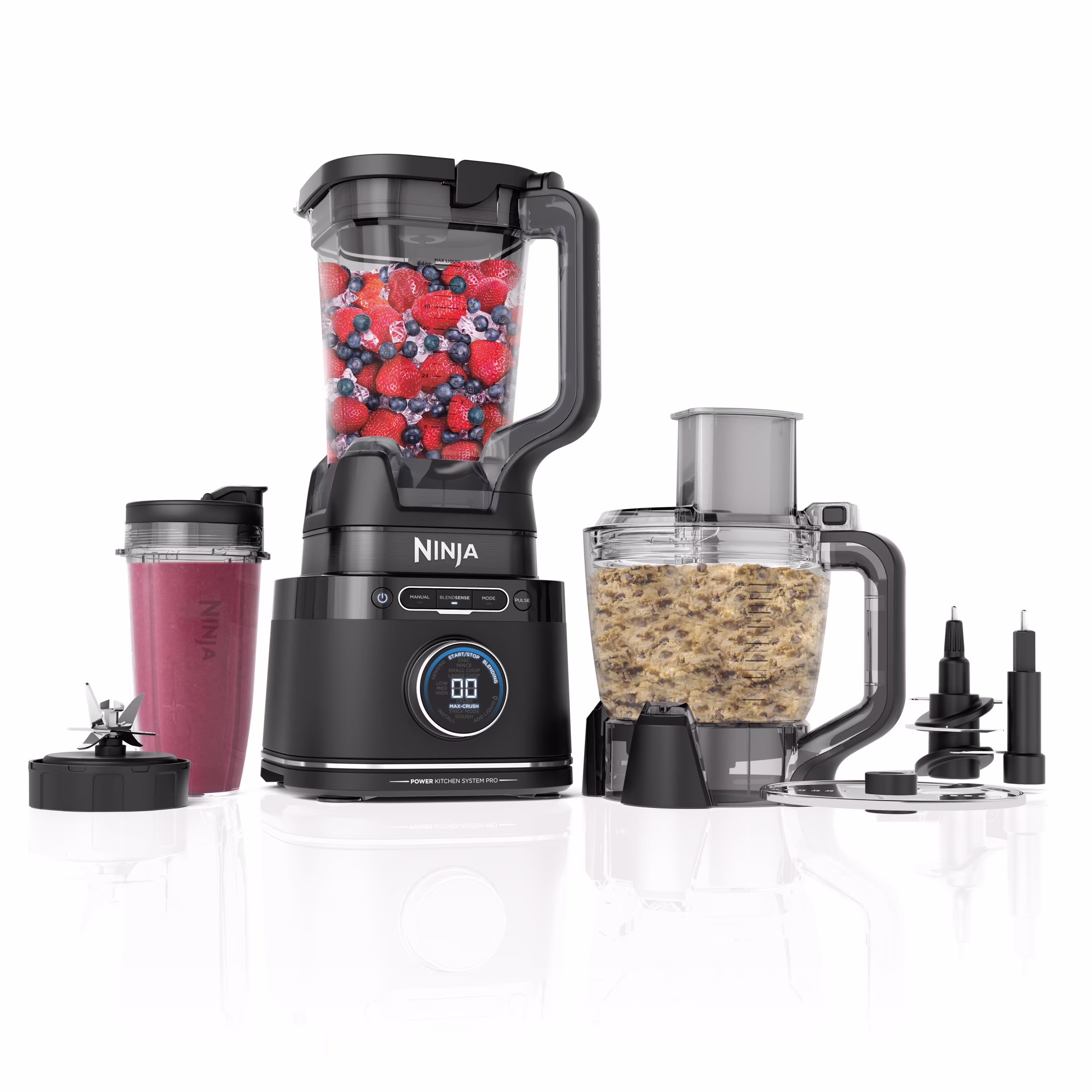 Ninja Detect Kitchen System Power Blender + Processor with Blend Sense Technology, Silver, TB400