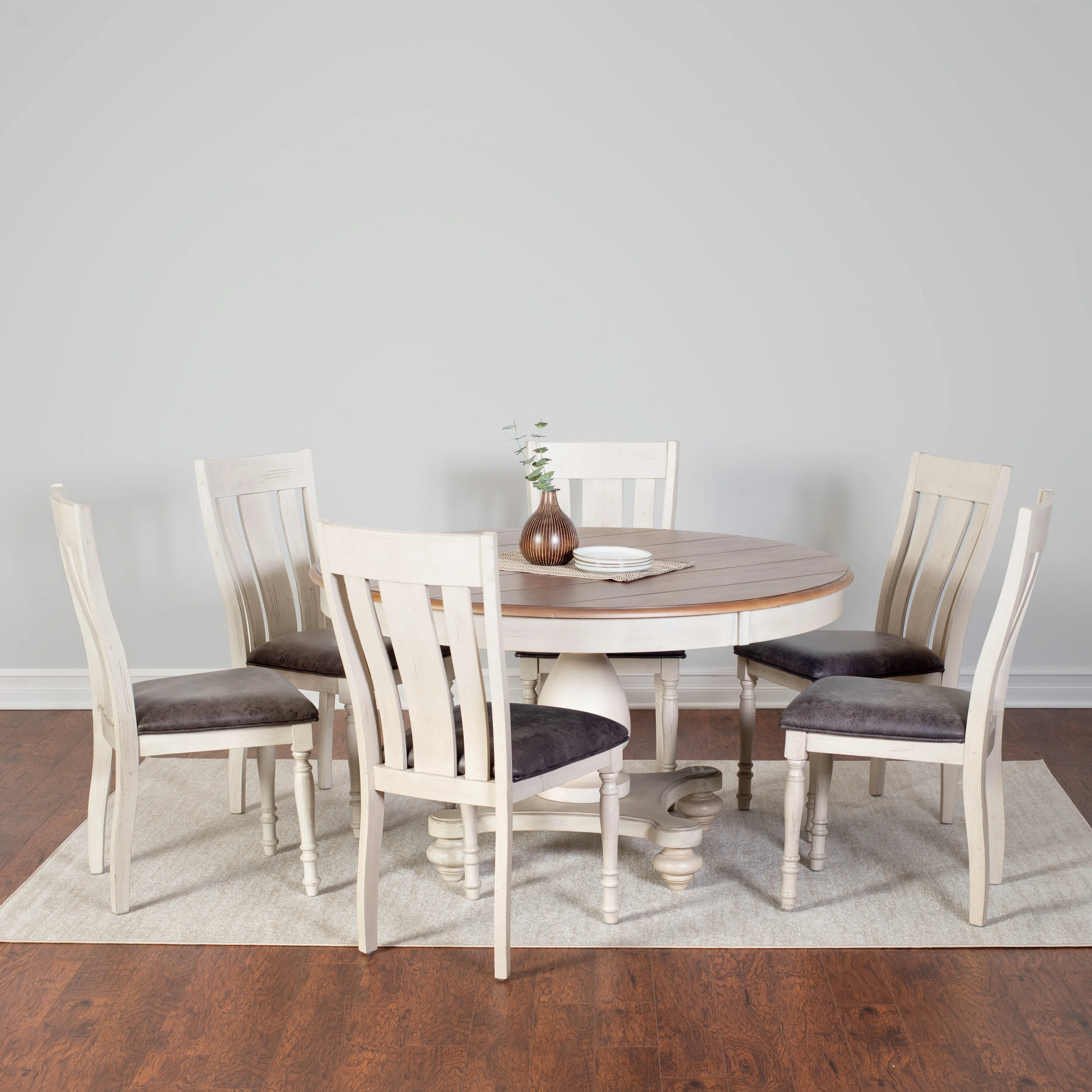 Roundhill Furniture Arch Round 7 Piece Dining Set