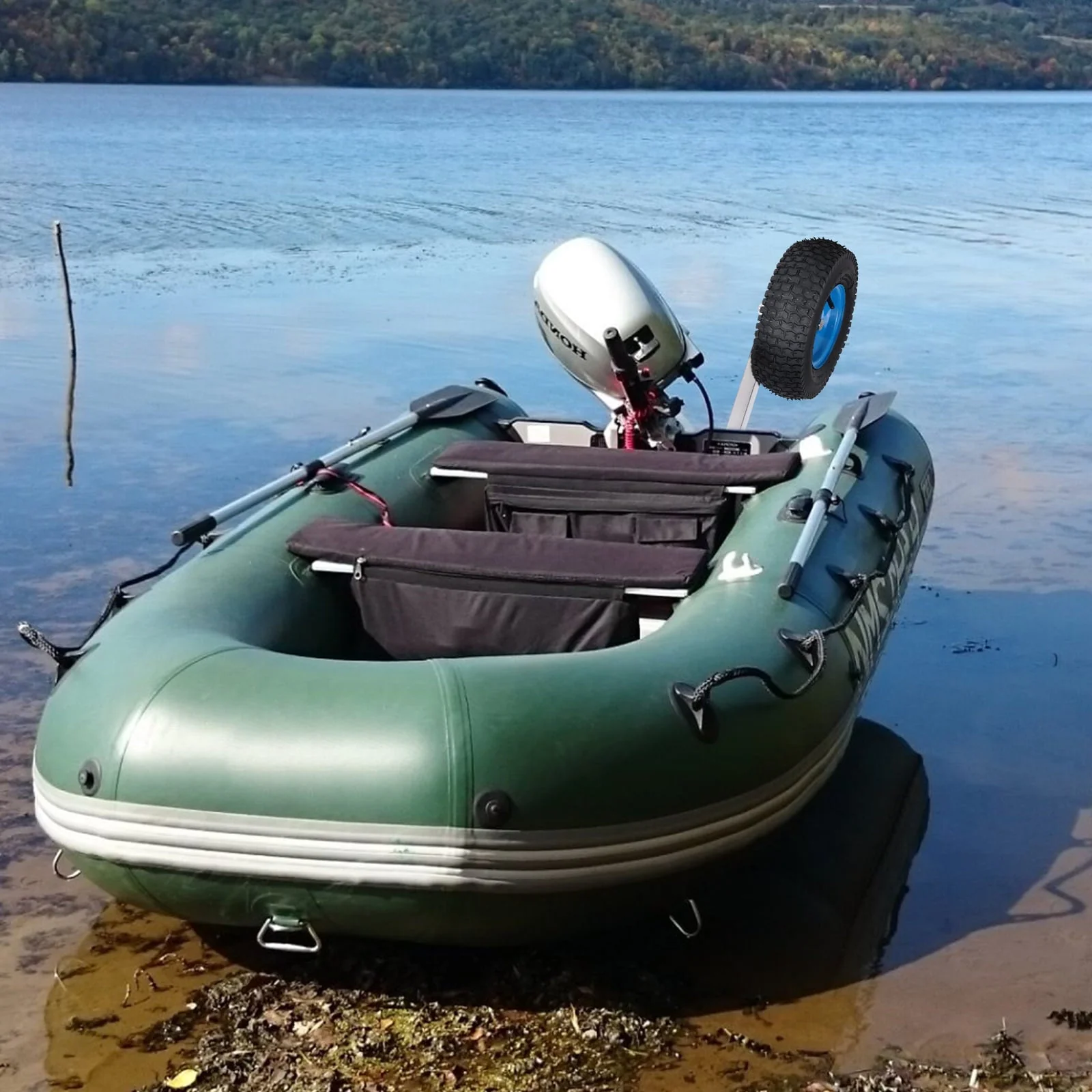 Wheels 600LBS Boat Boat Transom Launching Wheel with 12 Inch Wheels Set for Inflatable Boat & Aluminum Boat