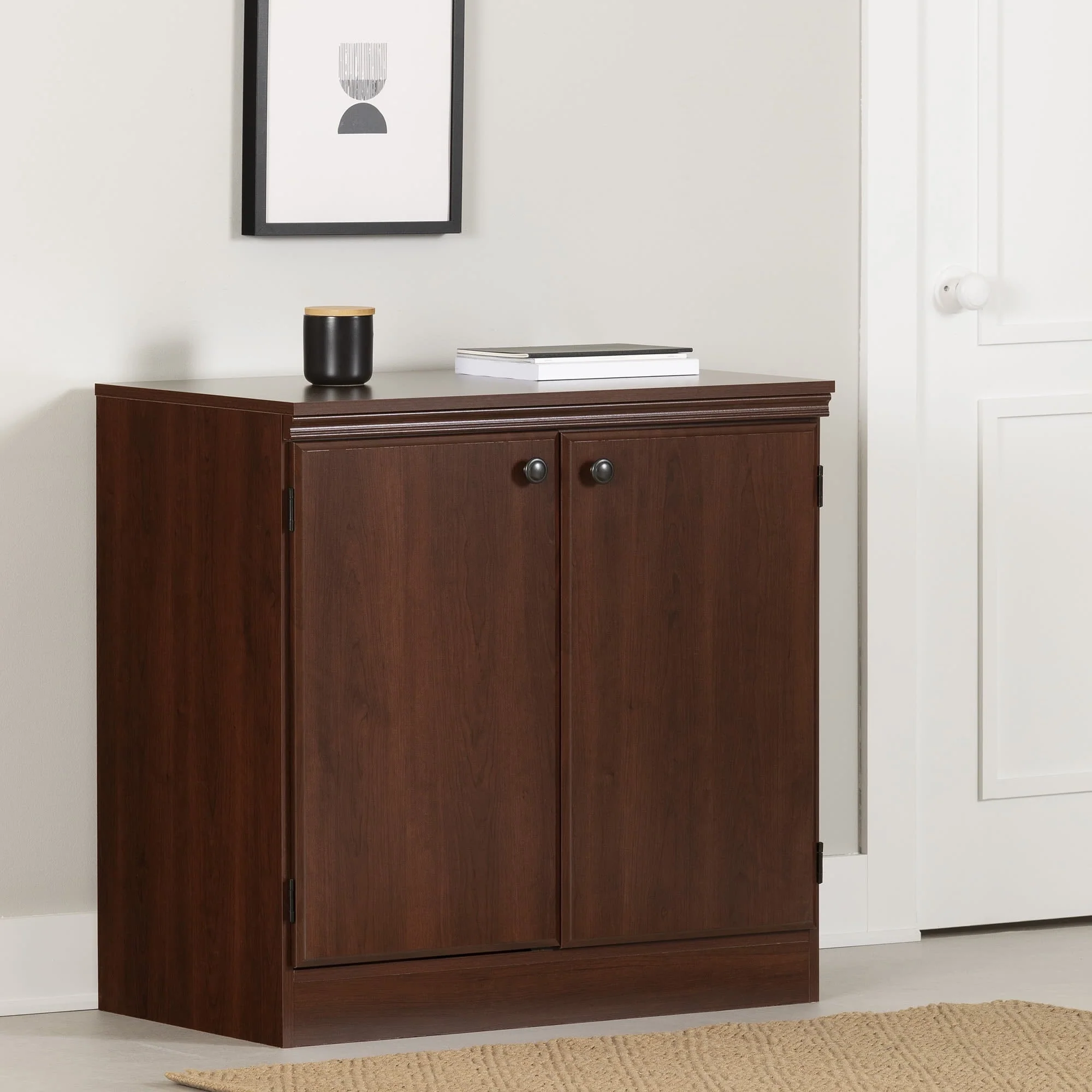 South Shore Morgan 2 - Door Storage Cabinet, Royal Cherry