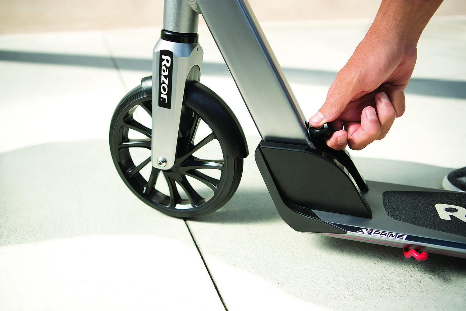 Razor A5 Prime Folding Kick Scooter - Gray. 8″ Wheels. Anodized Aluminum. for Adults up to 220 lb