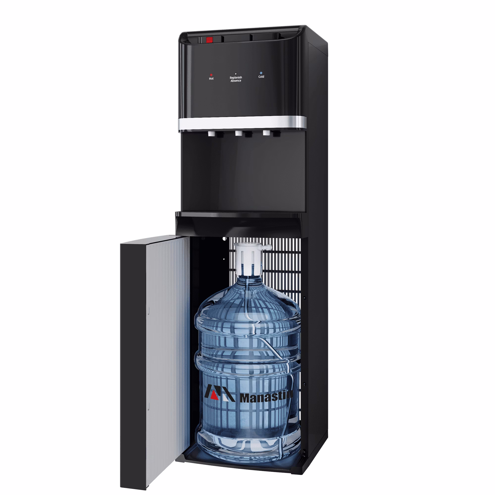 Manastin Bottom Loading Water Cooler Dispenser for 3-5 Gallon Bottles, Stainless Steel Water Cooler with 3 Temperature Settings - Hot, Cold & Room Water, Ideal Design for Home & Office