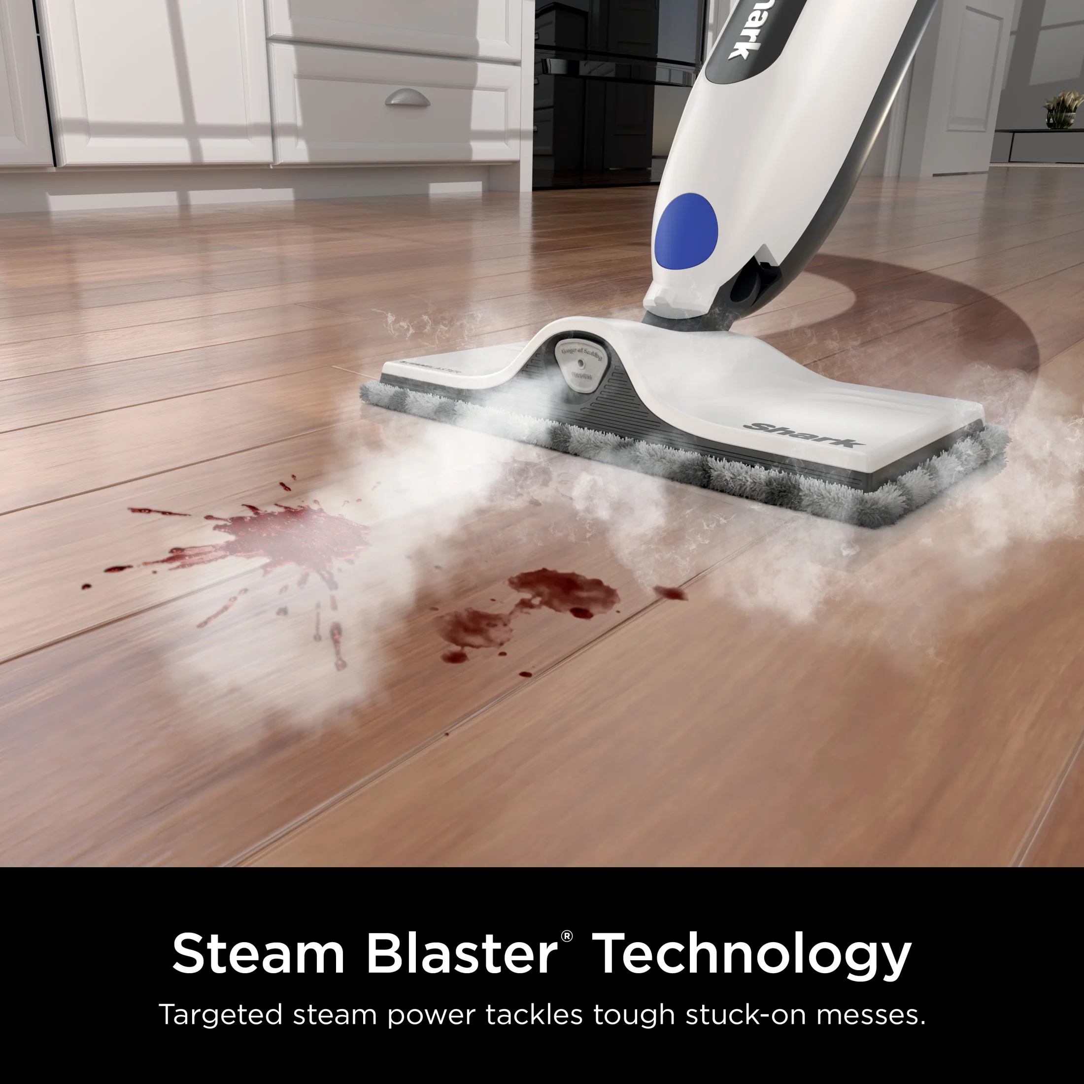 Shark SteamSpot Steam Mop with Steam Blaster for Sealed Hard Floors, XL Removable Tank, Washable Dirt Grip? Pad, 2  Modes,S2000