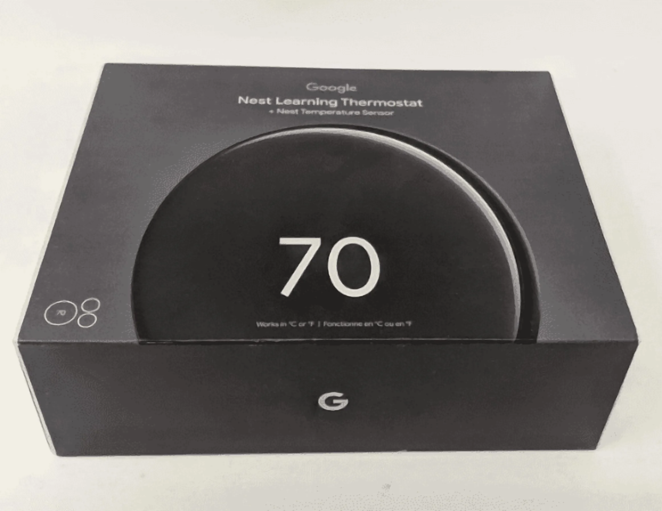 Google Nest Learning 4th Gen learning Thermostat With 2 Pack Google Nest Temperature Sensor 2nd Gen - Polished Obsidian - GA05557-US