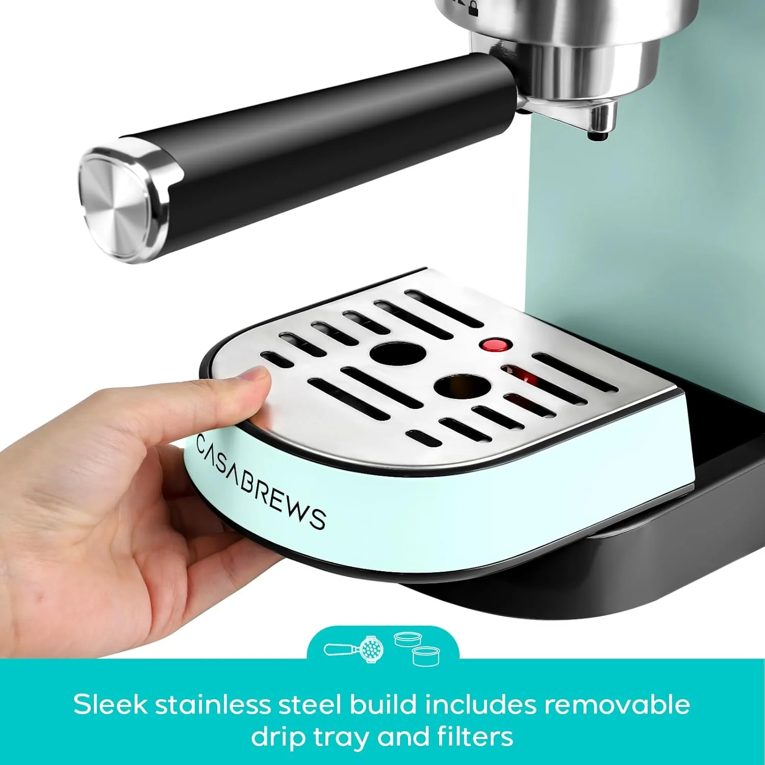 CASABREWS CM5418 20-Bar Espresso Machine and Coffee Maker, Silver