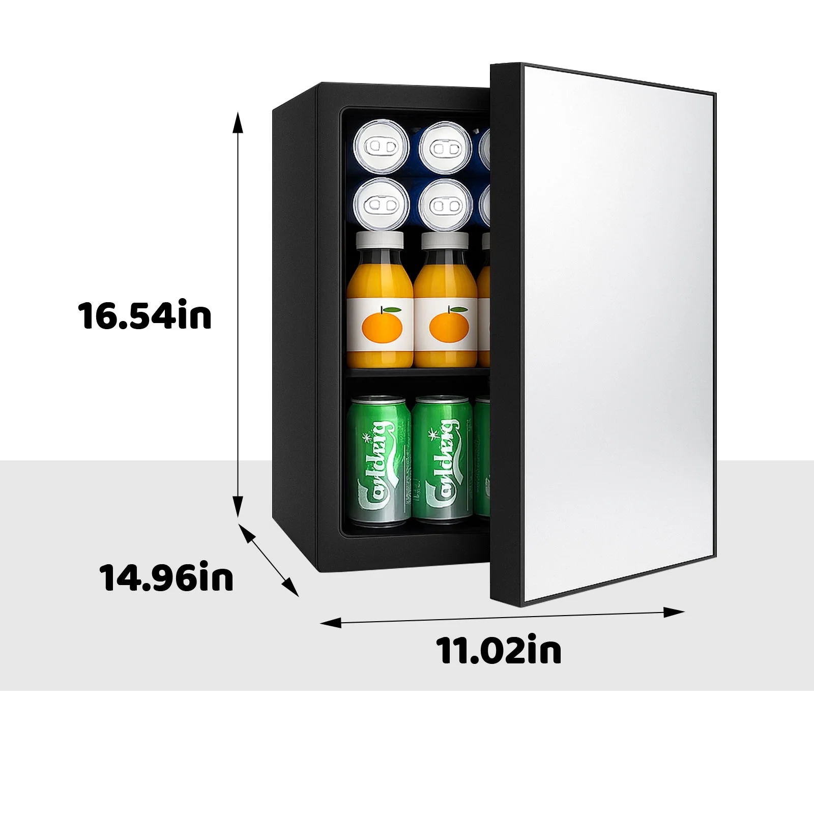 Dimedeal 0.9 Cu.Ft. Mini Beauty Refrigerator with Mirror Door, Black