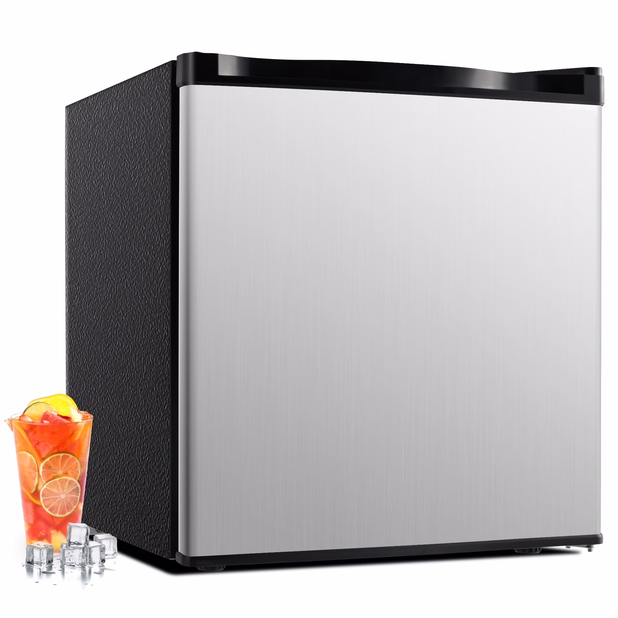 Simzlife 1.6 Cu.ft Mini Fridge with Freezer, Single Door Mini Refrigerator, Black