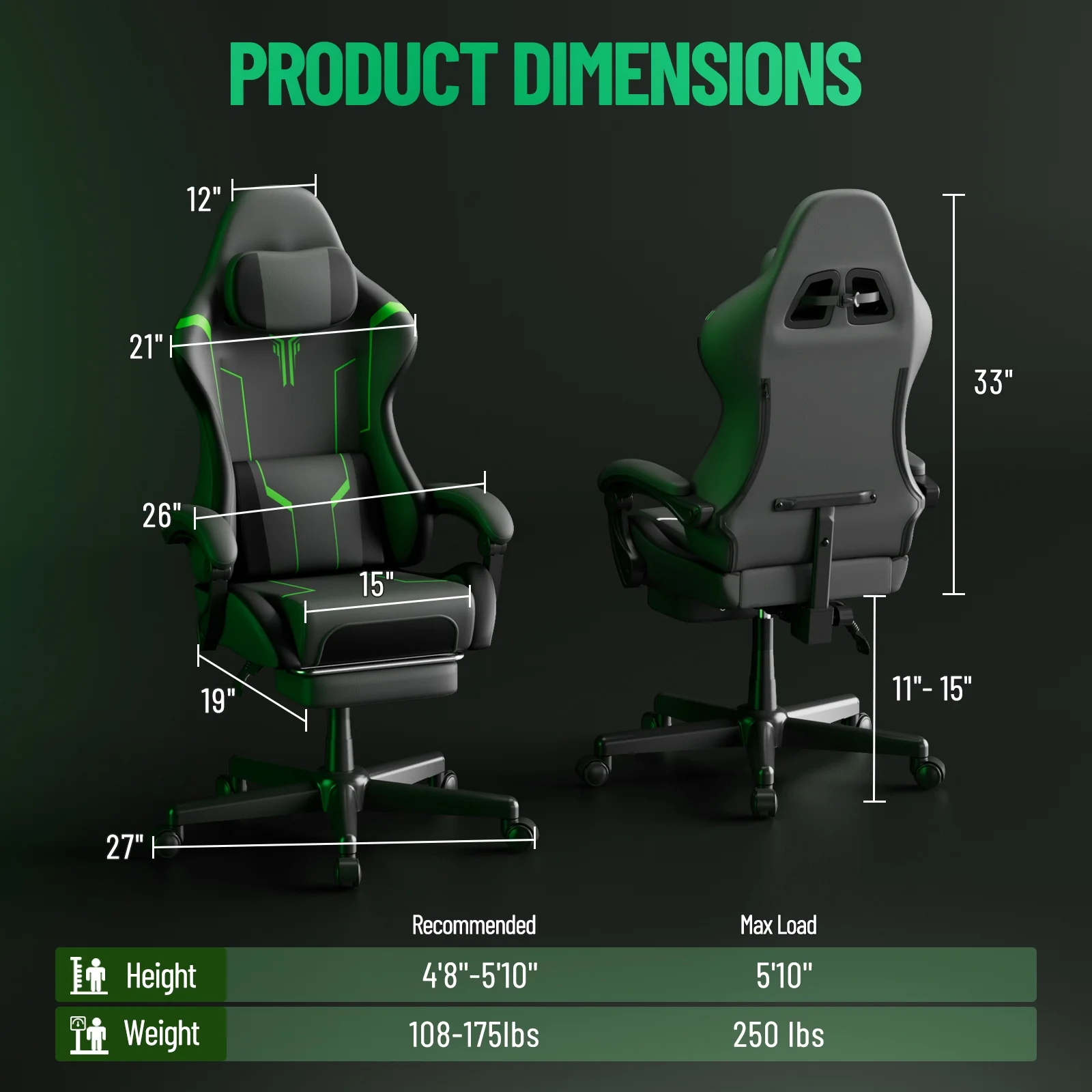 SOONTRANS Gaming Chair for Adults, Velvet Fabric High Back Comfortable Video Game Chair with Footrest and Massage Lumbar Cushion, Racing Computer Desk Chair, Ergonomic Gamer Chair, Black/Grey