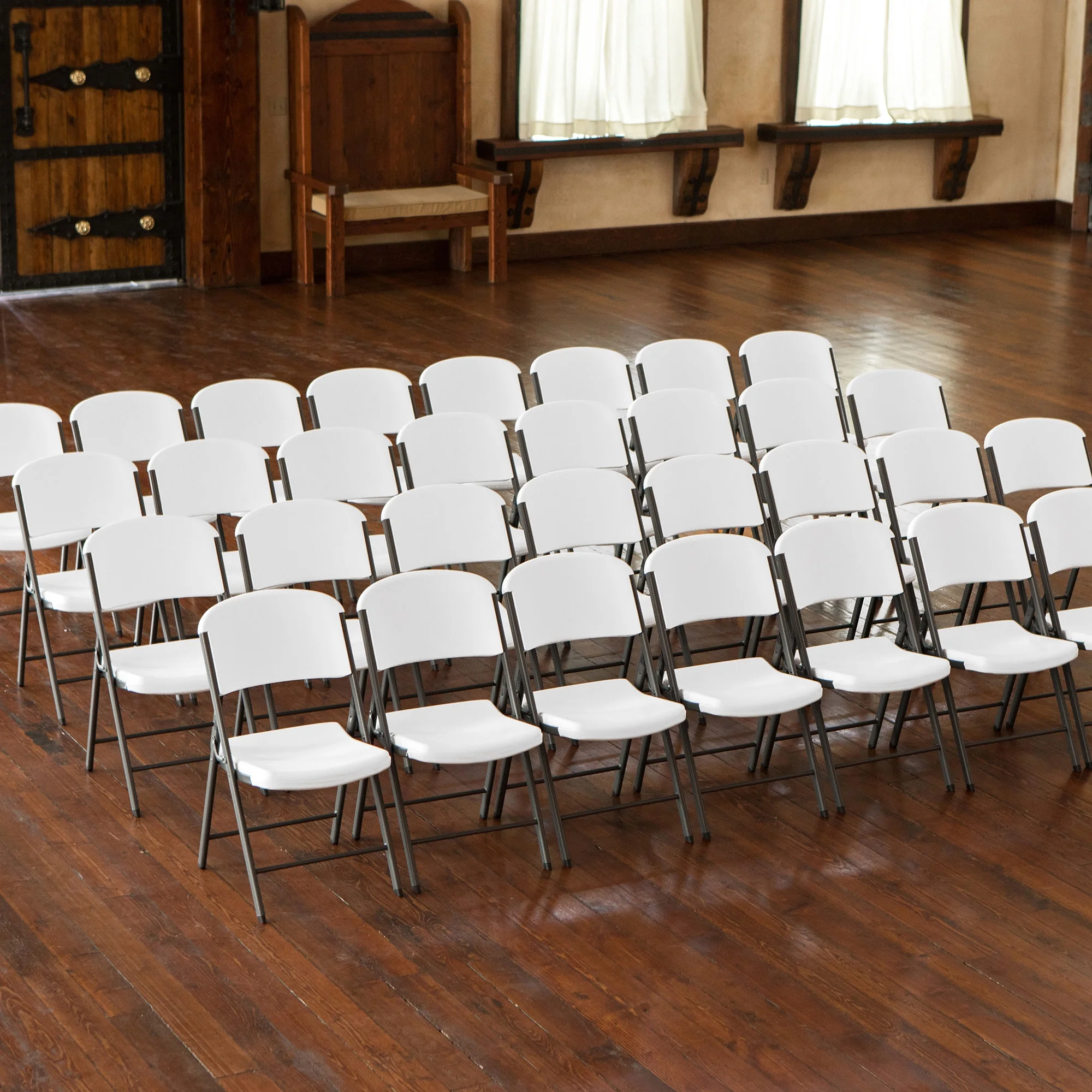 Lifetime Folding Chair, Indoor/Outdoor Commercial, White Granite, 4 Pack (42804)