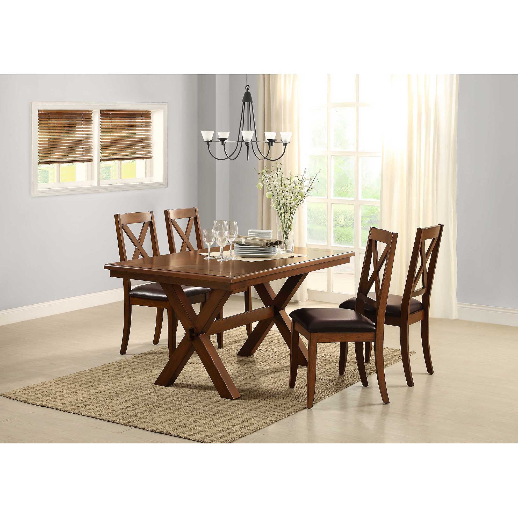 Better Homes & Gardens Maddox Crossing Dining Table, Brown Finish