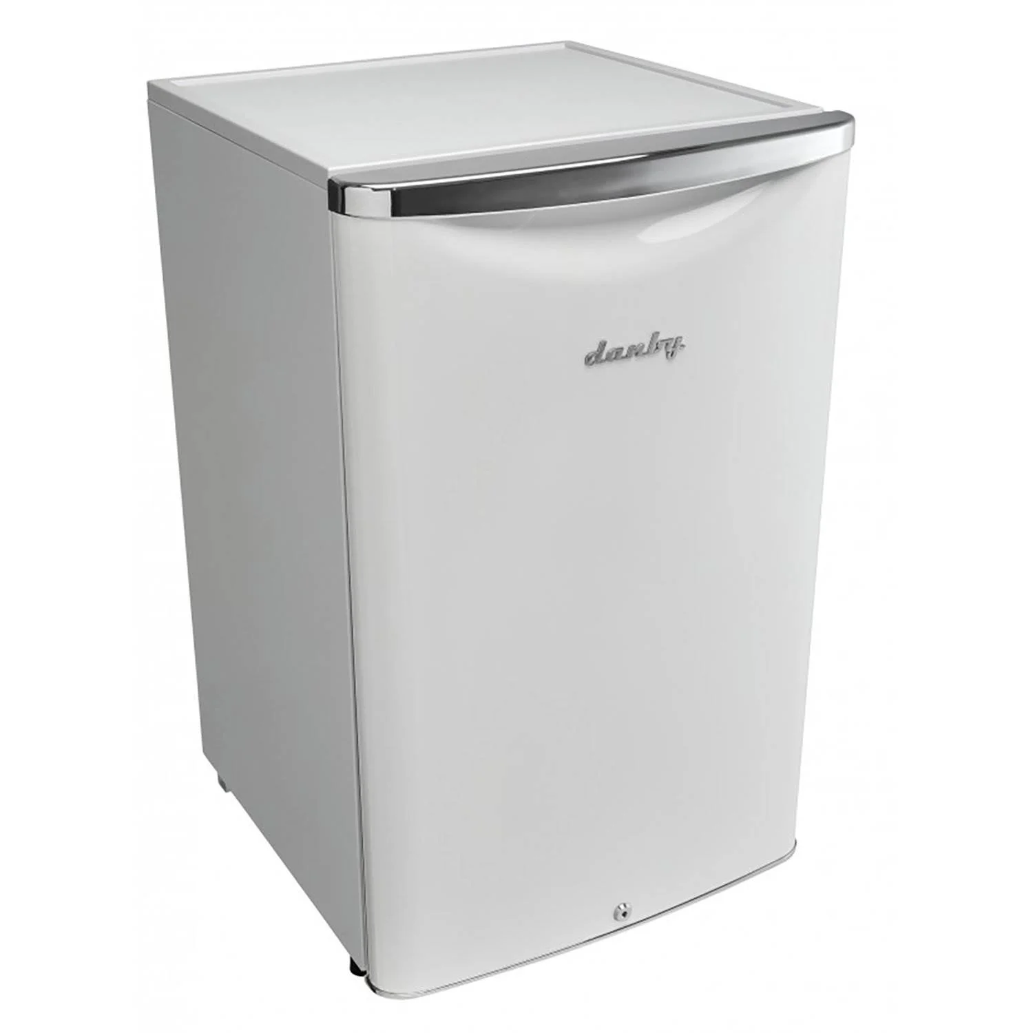 Danby 4.4 Cubic Feet Compact Sized Mini Beverage Refrigerator with Lock, White