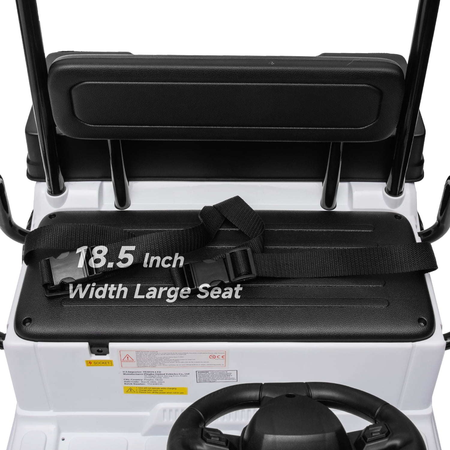 Track Seven 24V Ride on Car, Electric Golf Cart with Ceiling, Ride on Truck with Remote Control, Music, Rear Storage Box, Electric Car for Boys Girls Age 3+, 18.5