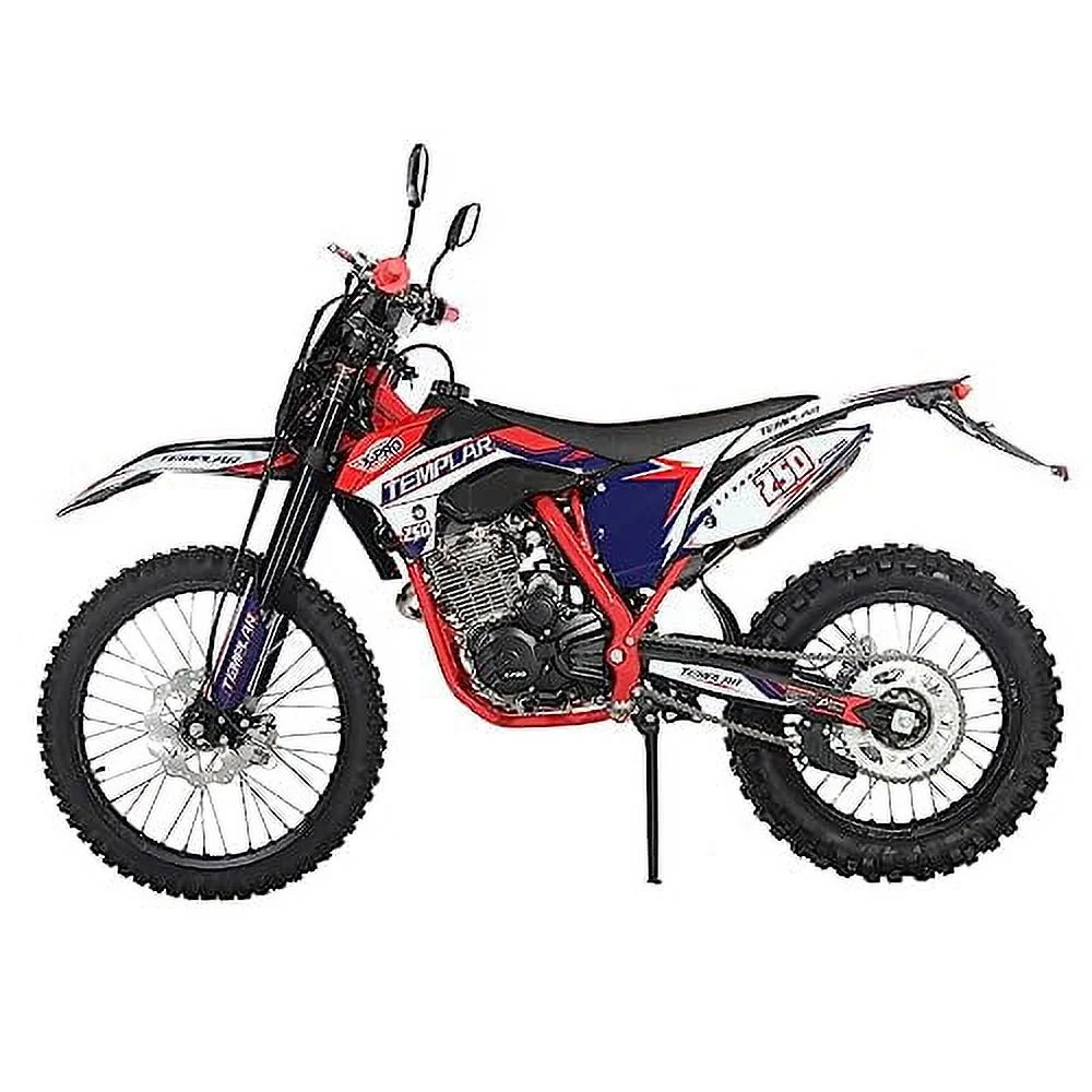 X-Pro Brand New Templar 250cc Zongshen Brand Engine Gas Dirt Bike Pit Bike with All Lights and 5-Speed Manual Transmission, Electric/Kick Start! Big 21