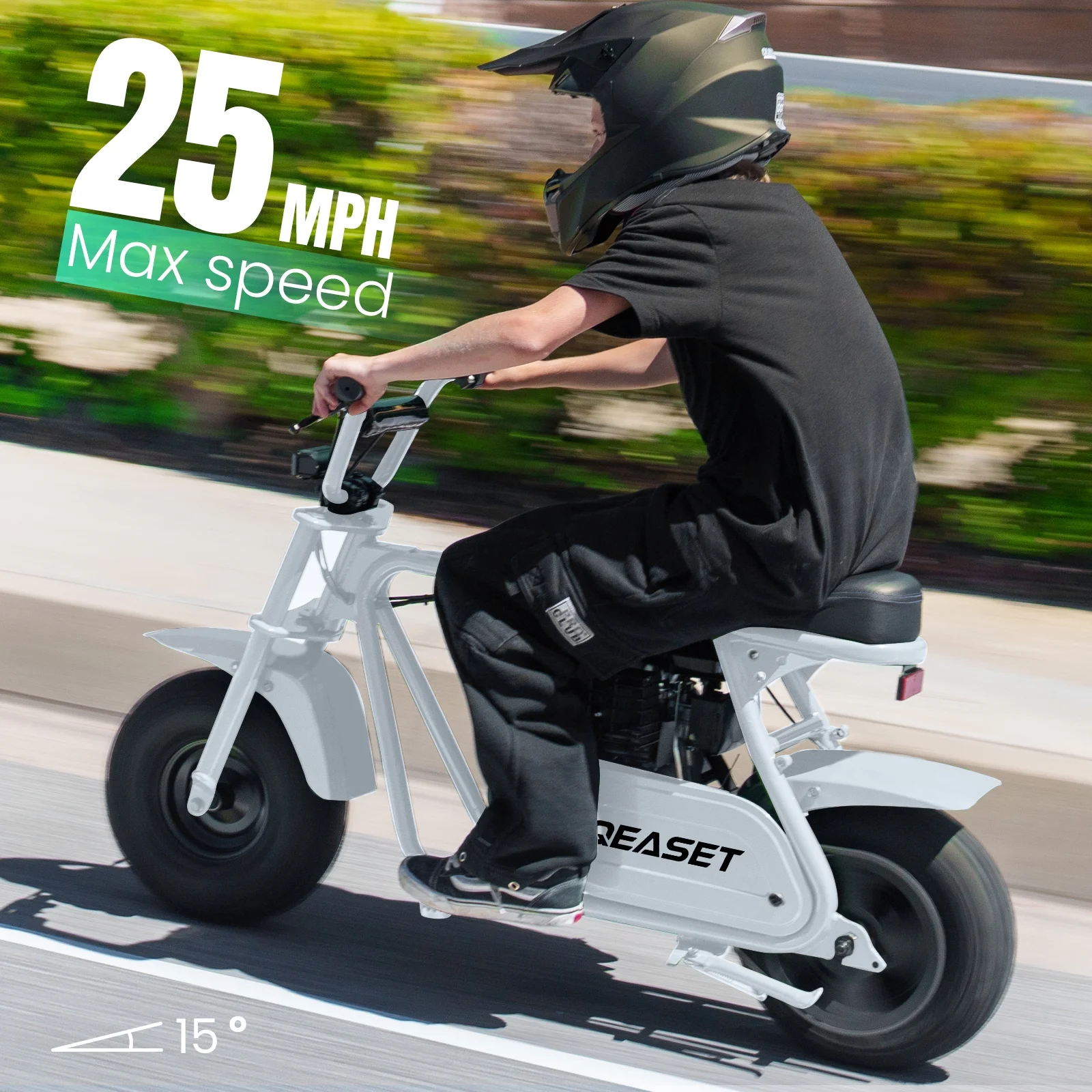 QEASET MB001 Gas Powered Mini Dirt Bike 99CC for Teens and Adults, 25MPH Off Road Motorcycle, Weight Support Up to 200 LBS - Black