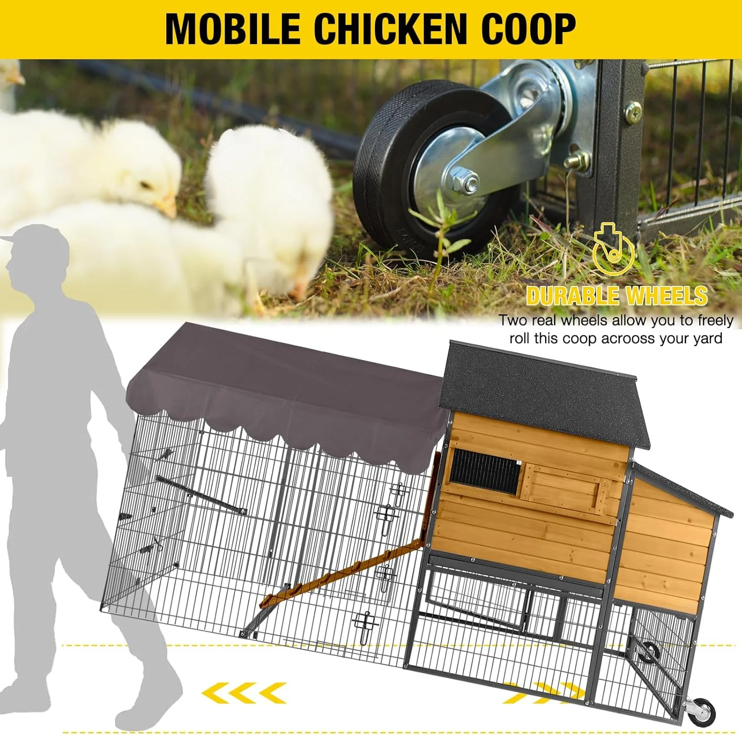 AIVITUVIN Mobile Chicken Coop 85