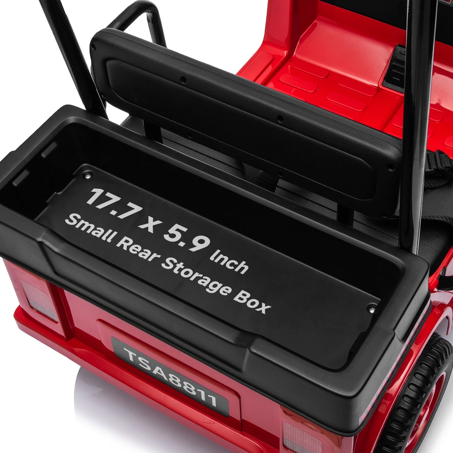 Track Seven 24V Ride on Car, Electric Golf Cart with Ceiling, Ride on Truck with Remote Control, Music, Rear Storage Box, Electric Car for Boys Girls Age 3+, 18.5