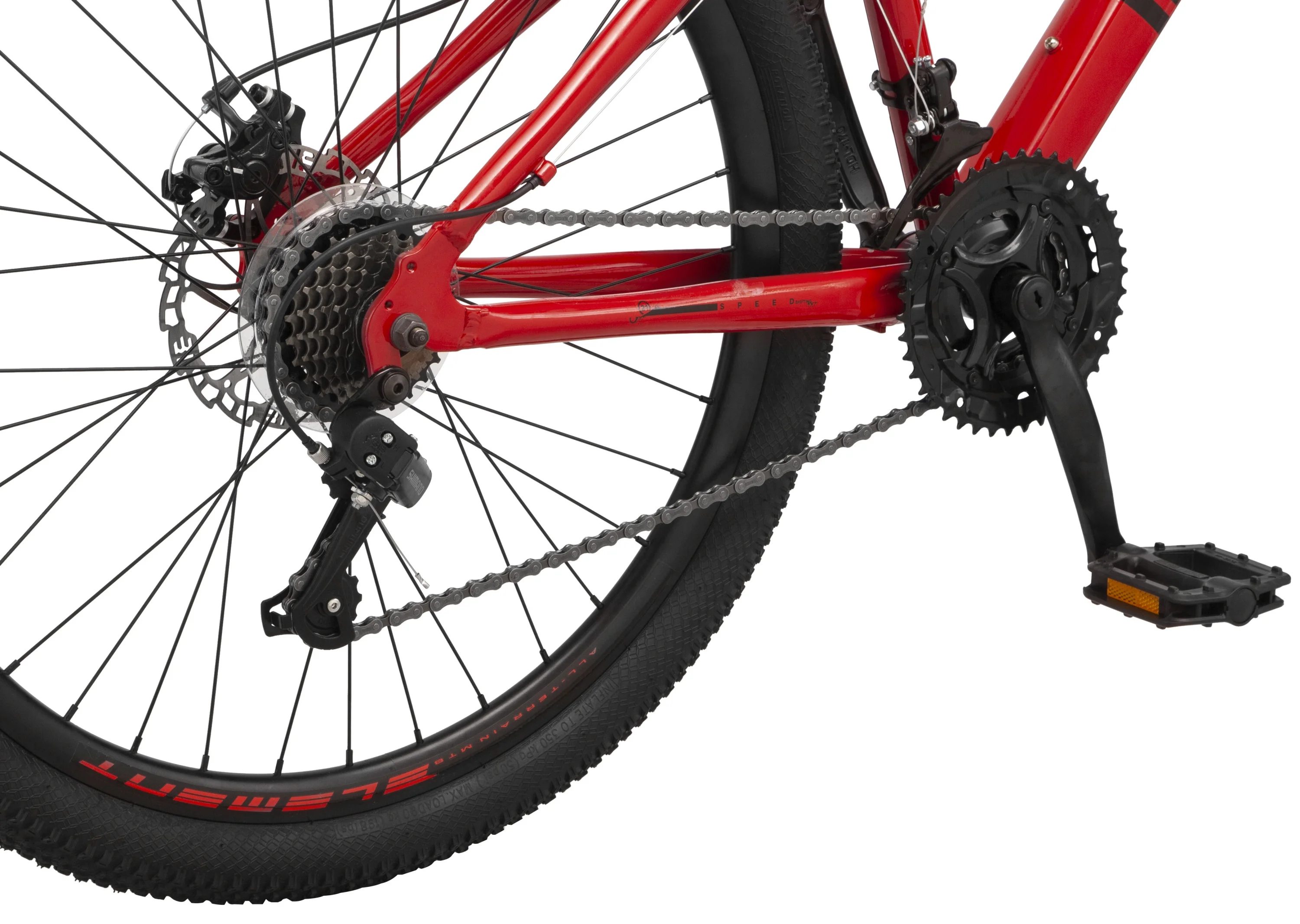 26-in. Durham Unisex Mountain Bike, Red and Black, 21 Speeds