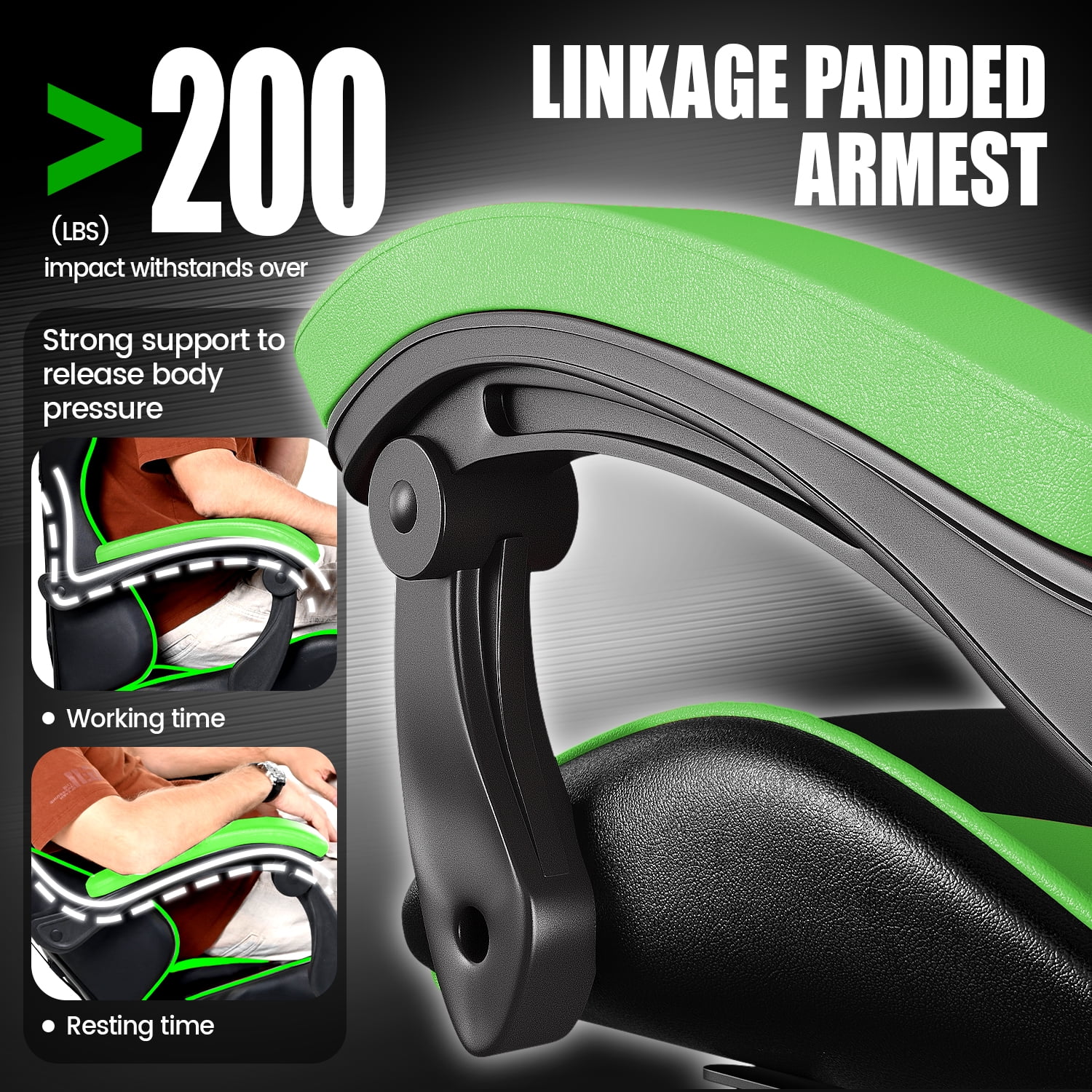 Bigzzia Gaming Chair Office Chair, Ergonomic Game Chair with Height Adjustable Headrest and Lumbar Support for Adults Teens, Black & White