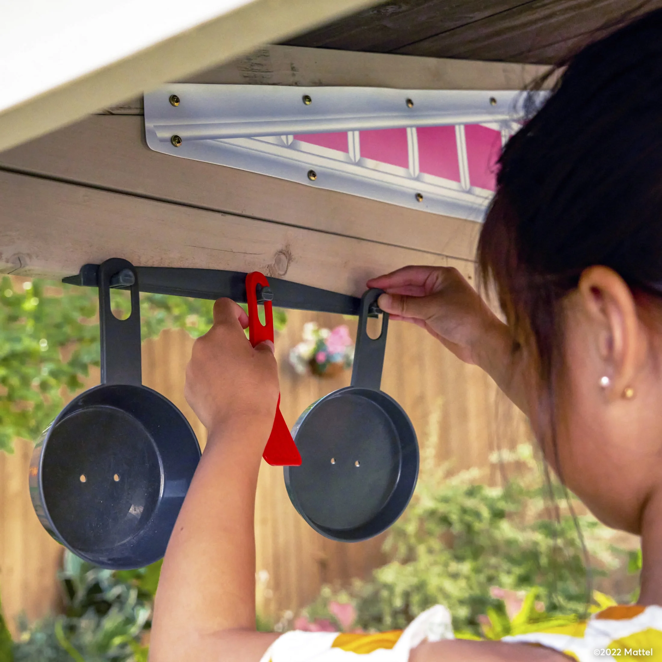 KidKraft Barbie™ Seaside Wooden Outdoor Playhouse with Attachable Doll Table and Chairs