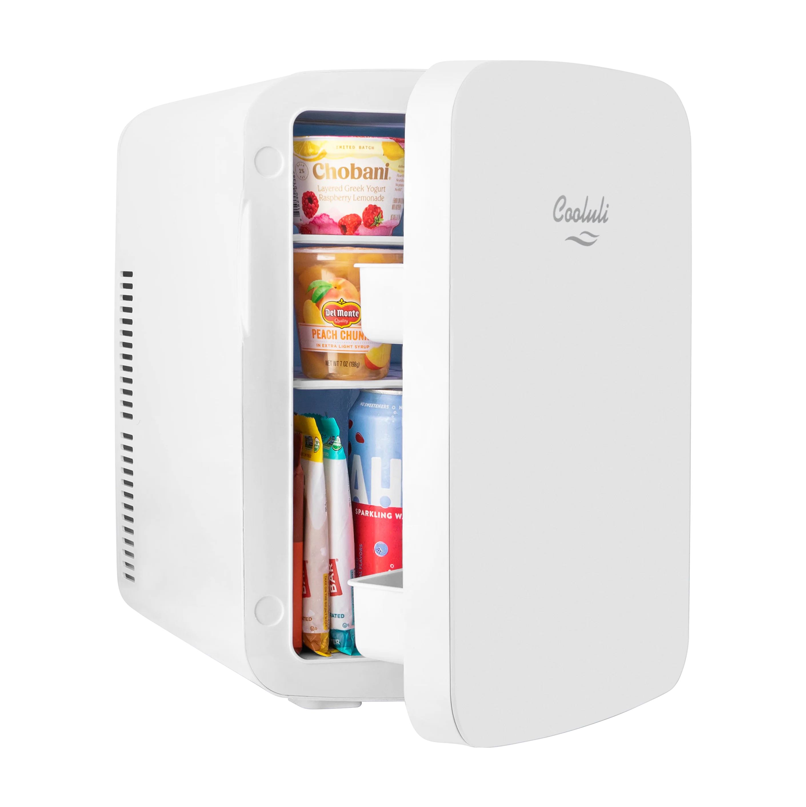 Cooluli Infinity Black 15 Liter Compact Portable Cooler Warmer Mini Fridge for Bedroom, Office, Dorm, Car - Great for Skincare & Cosmetics (110-240V/12V)