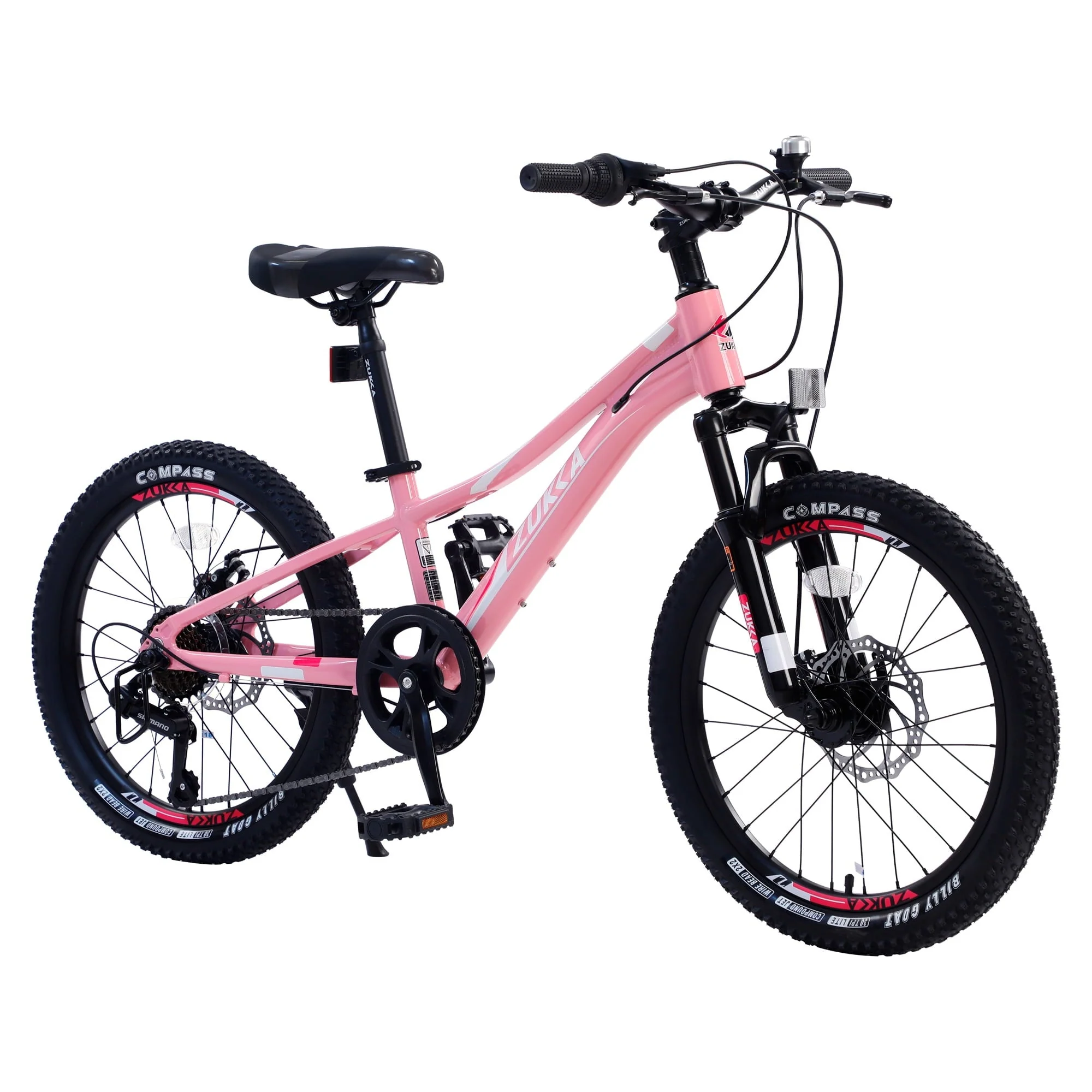 Zukka 20 inch  Girls Mountain Bike 7 Speed Aluminum Alloy Frame Bicycle for Kids Girls in Pink