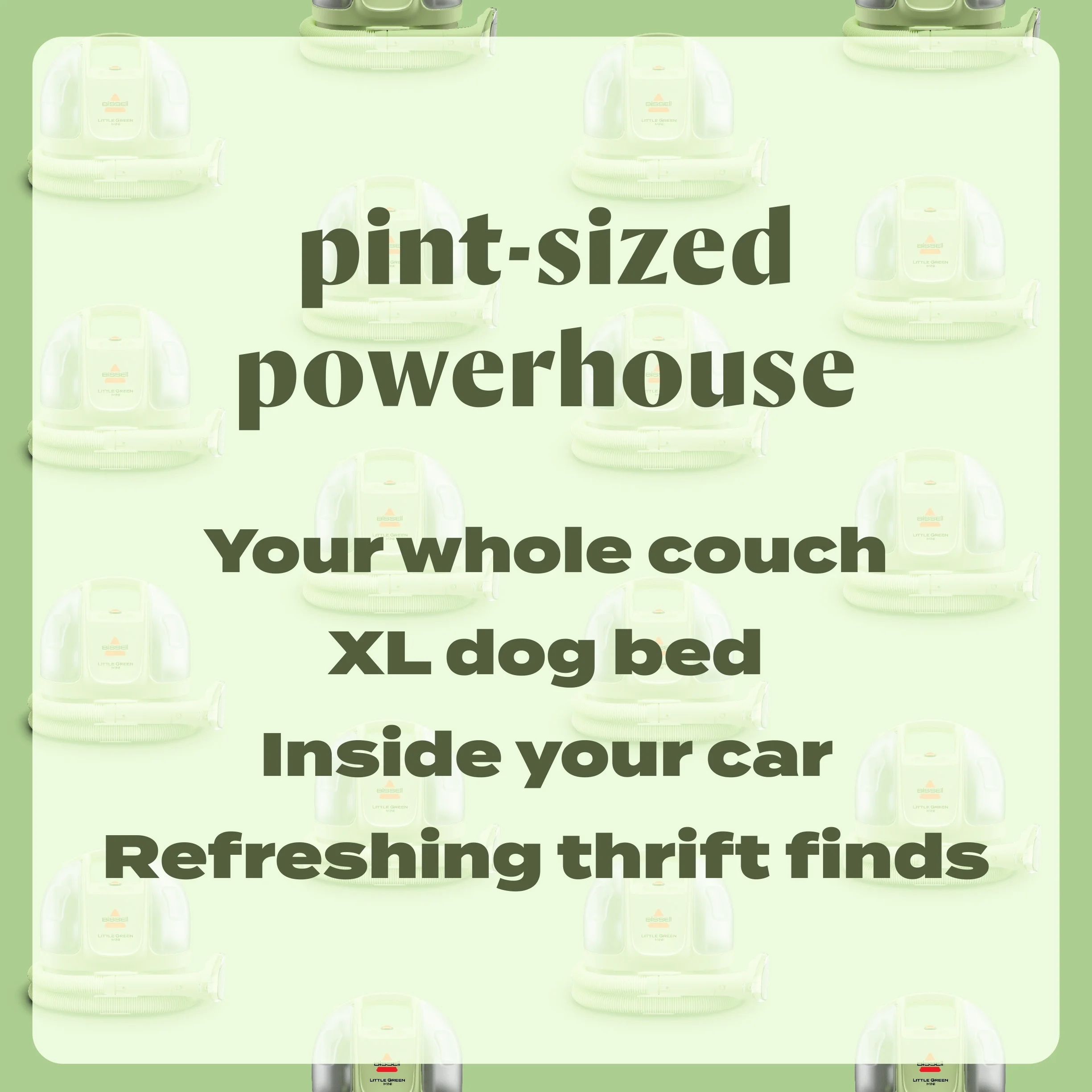 BISSELL Little Green Mini Portable and Upholstery Deep Cleaner, Car/Auto Detailer with 4