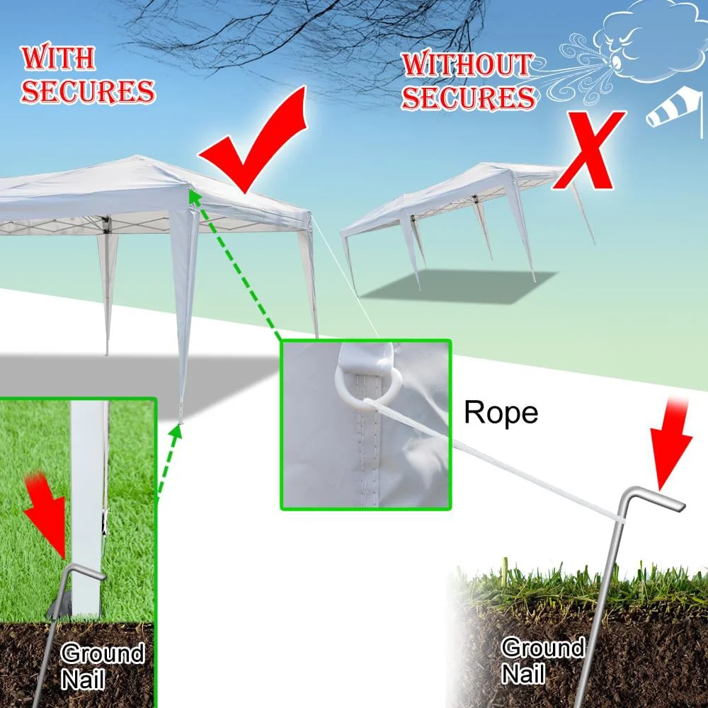 Zimtown 10'x20' Ez Pop up Backyard Canopy Heavy Duty Blue W/6 Sides