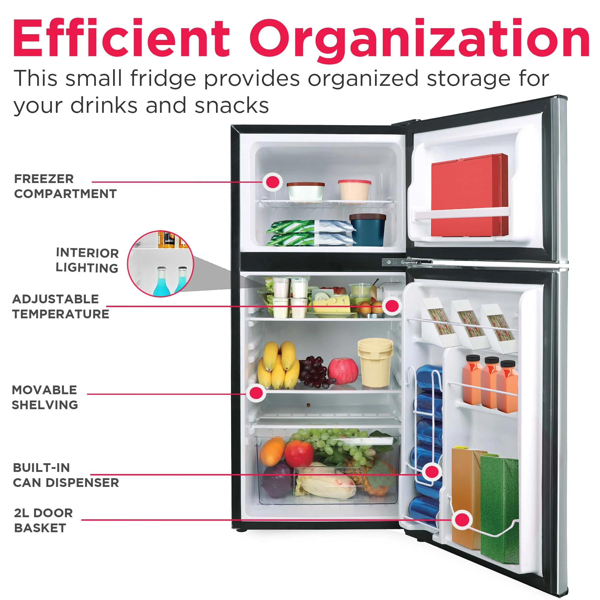 Frigidaire, 4.5 Cu. ft., 2 Door Compact Refrigerator-Chrome Trim, EFR451, Platinum