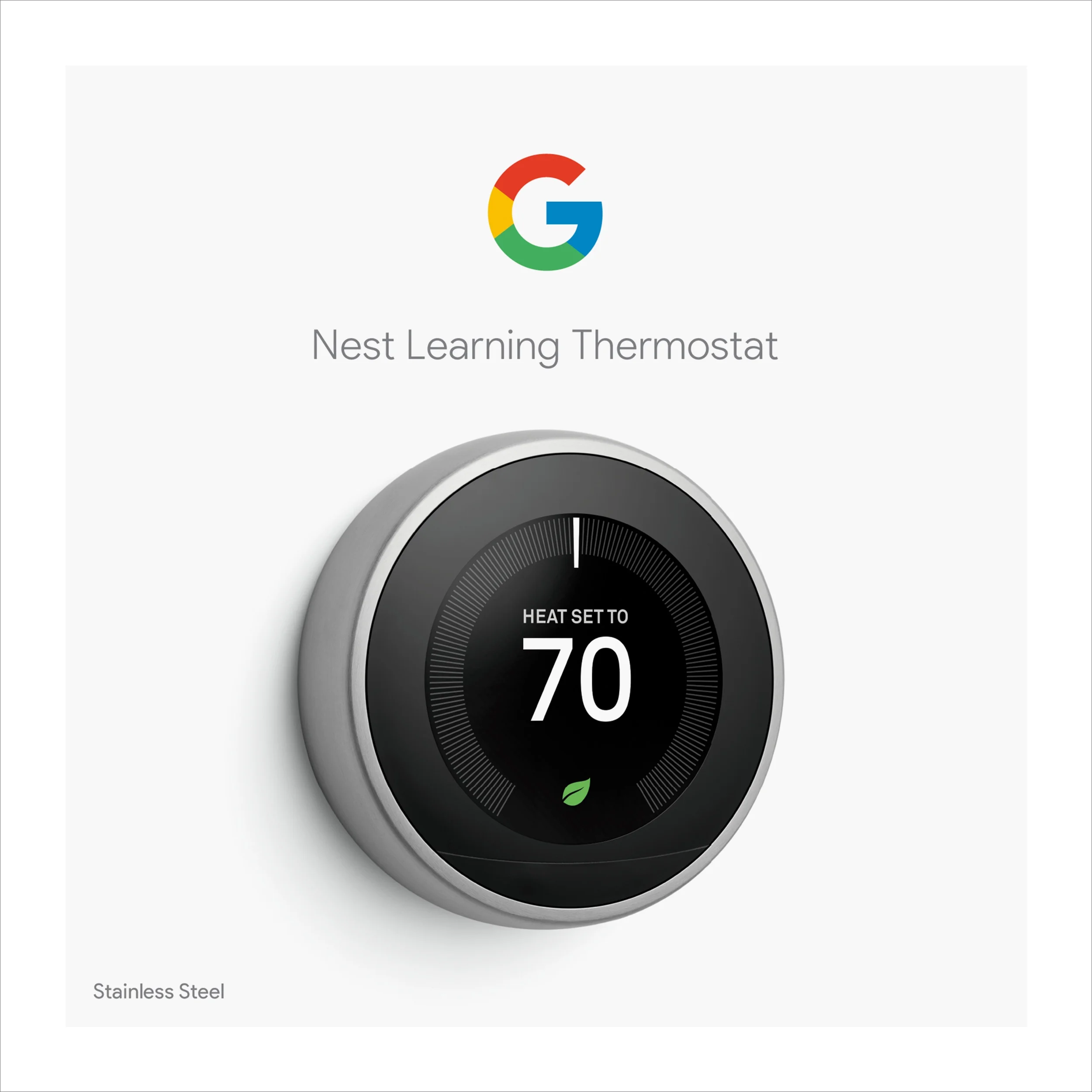 Nest Smart Learning Thermostat - 3rd Generation - Stainless Steel