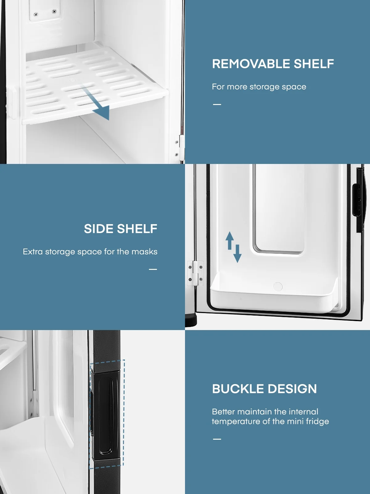 15L/21 Can Mini Fridge for Bedroom Refrigerator Cooler&Warmer, AC/DC, 1 Door, 11.8