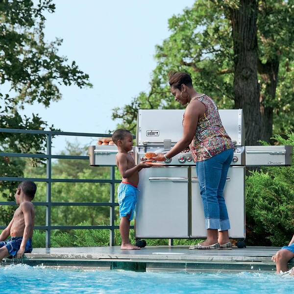 Summit S-670 6-Burner Propane Gas Grill in Stainless Steel with Built-In Thermometer and Rotisserie