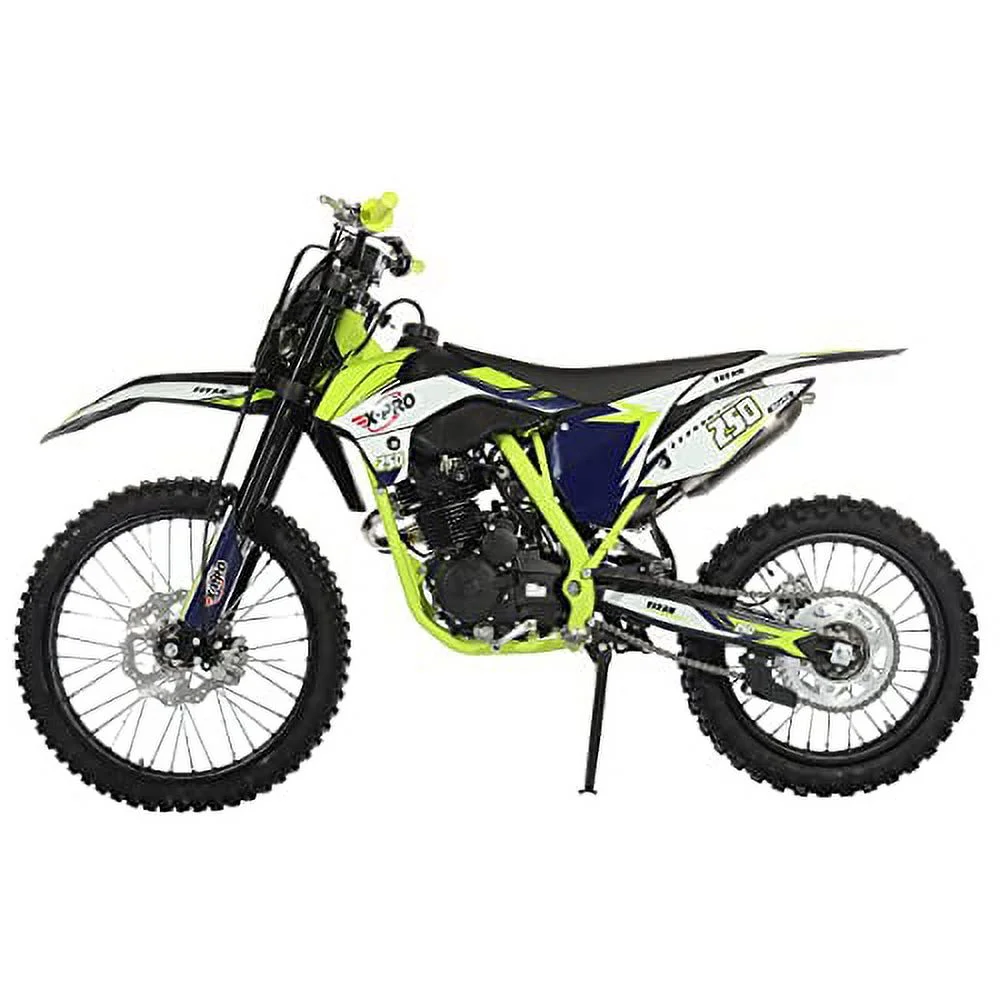 X-Pro Brand New Titan 250cc Gas Pit Dirt Bike with LED Headlight, 5-Speed Manual Transmission, Electric/Kick Start! Big 21