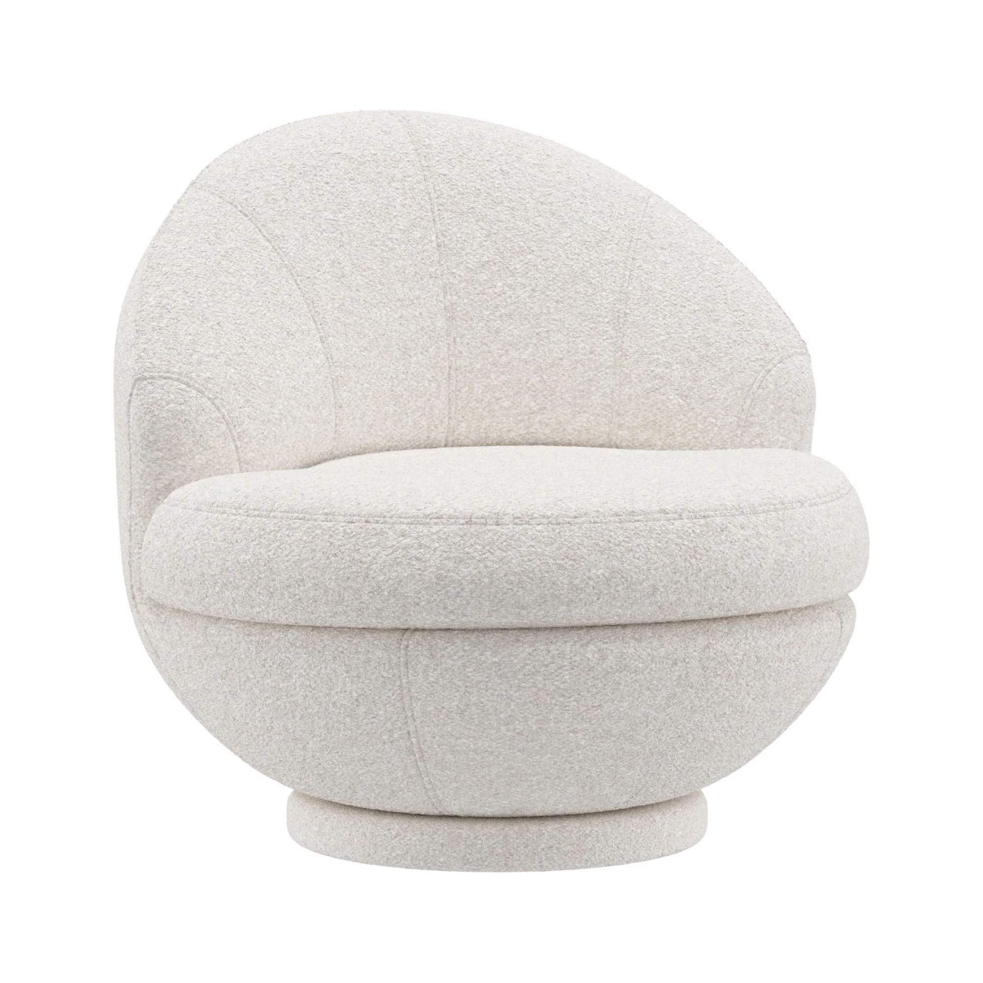 Hillsdale Boulder Upholstered Swivel Storage Chair, Ash White