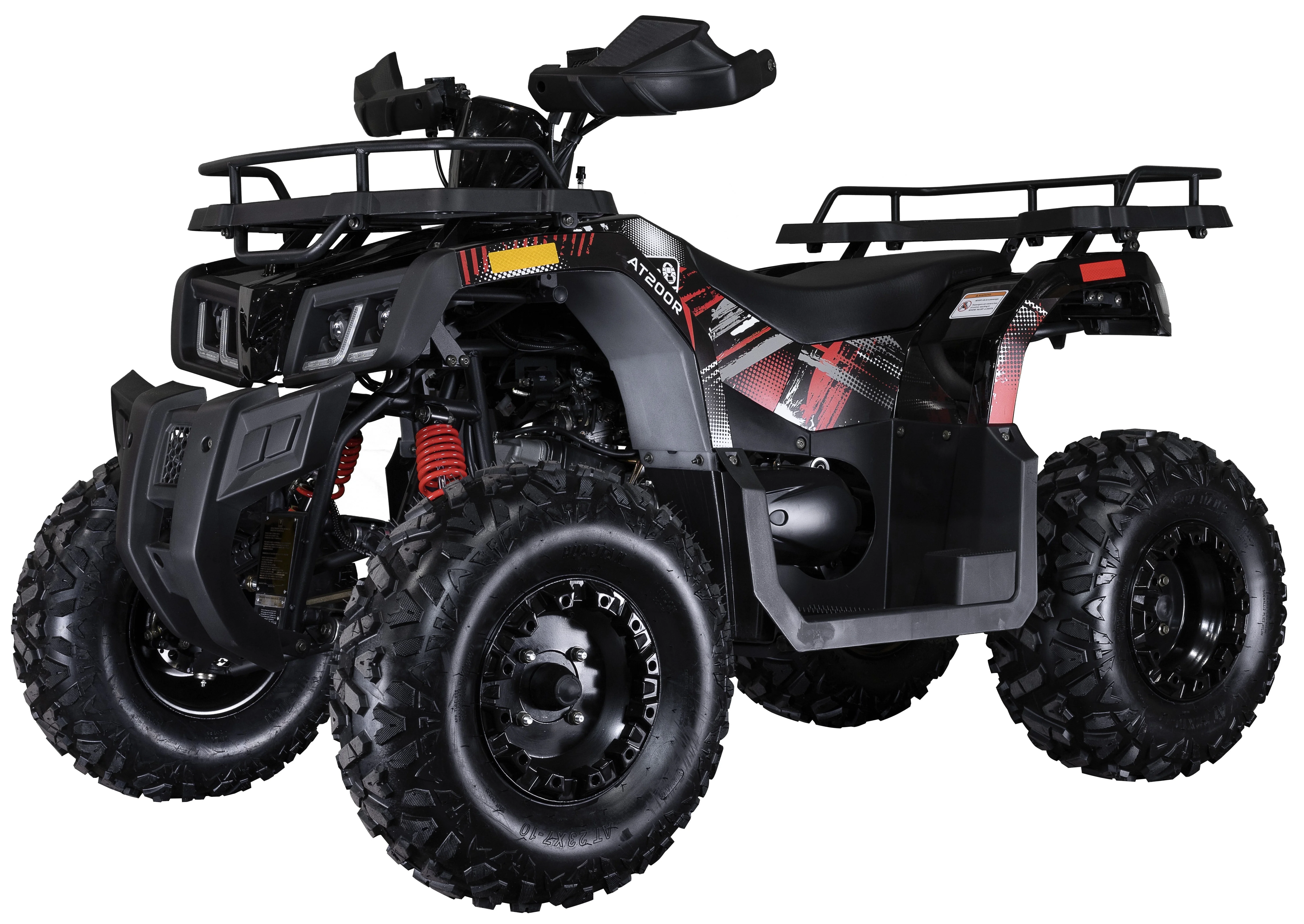 Coleman Powersports AT200R 169cc Adult Gas ATV, High-Speed Off-Road Quad Up to 38 MPH & 20 Miles Range, Automatic Transmission, Front & Rear Cargo Racks, Ages 16 and Up, Black