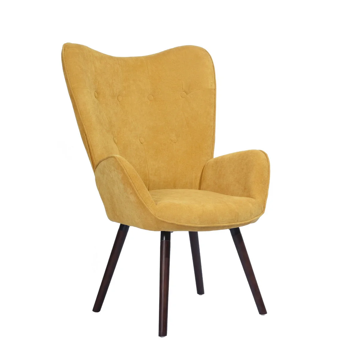 Homy Casa Accent Chair for Living Room Armchair, Upholstered Fabric Side Chair with Wooden Legs, Yellow
