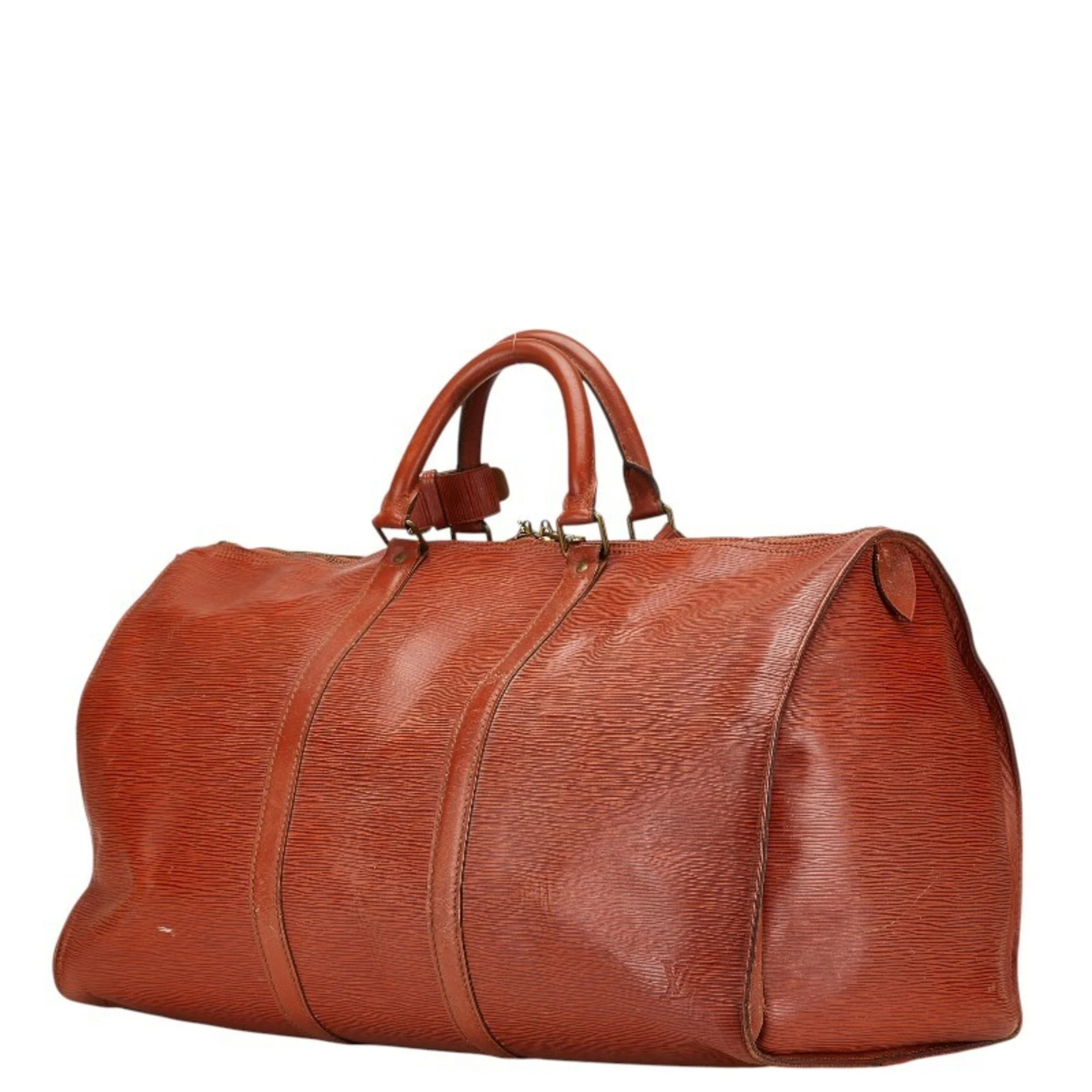 Pre-Owned Louis Vuitton Epi Keepall 50 Boston Bag Travel M42968 Zipangu Gold Brown... (Good)