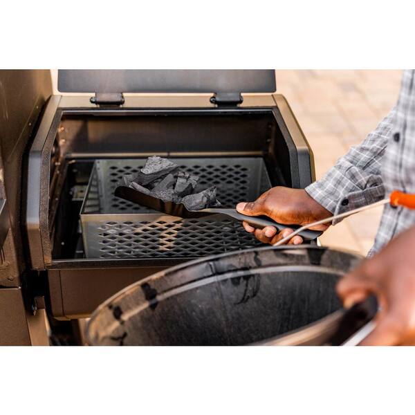 Oakford 1150 Reverse Flow Offset Smoker Charcoal Grill in Black