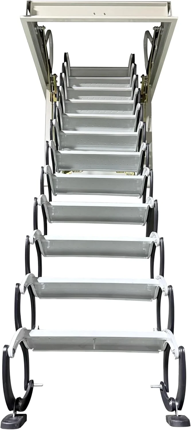 Attic Ladder Rough Opening Size 30 Inch x 30 Inch 12 Steps 9.8 Feet Height
