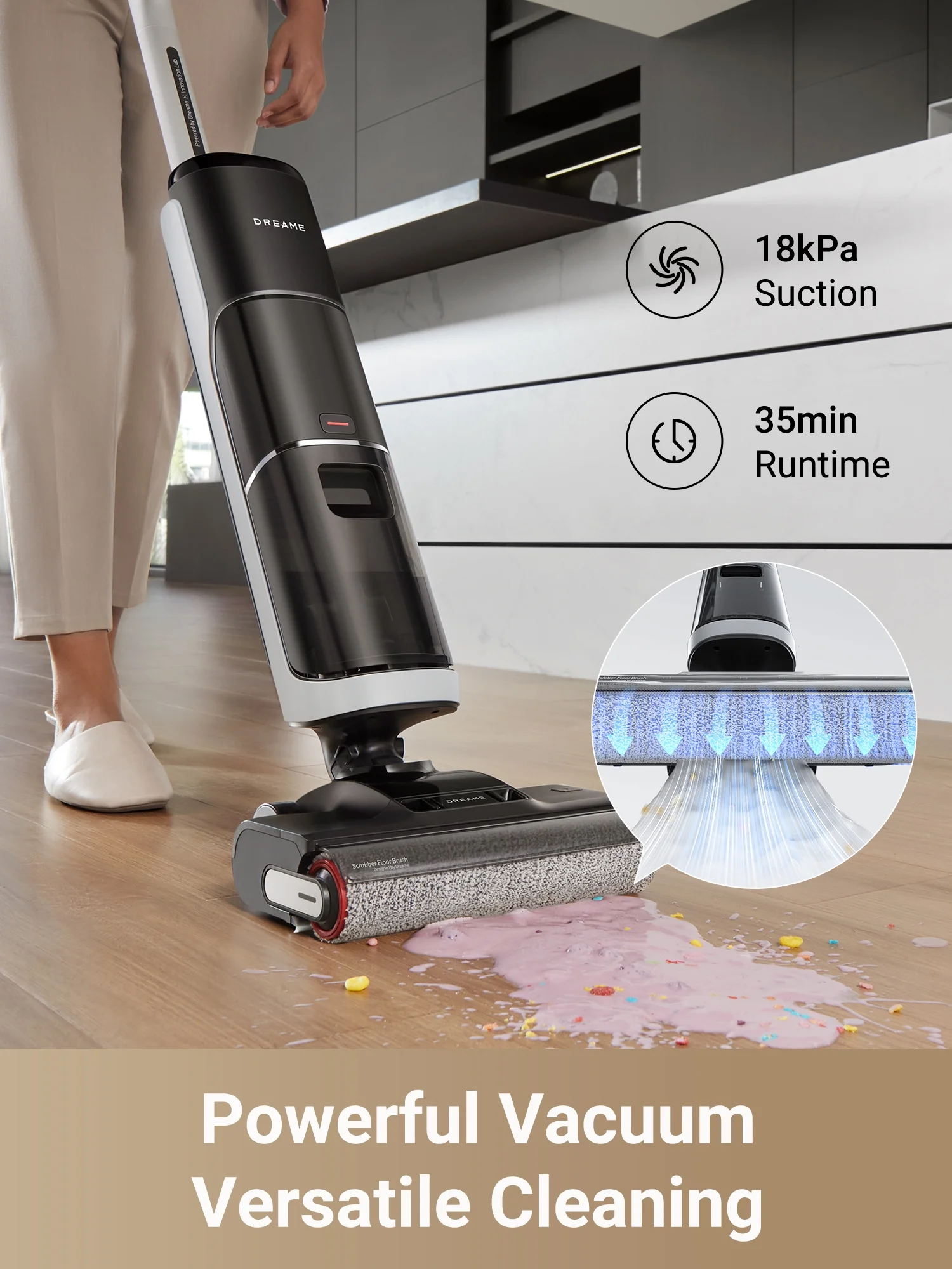 Dreame H12 Pro 900ml, 300W HP Wet Dry Vacuum Cleaner for Hard Floors with Accessories Included