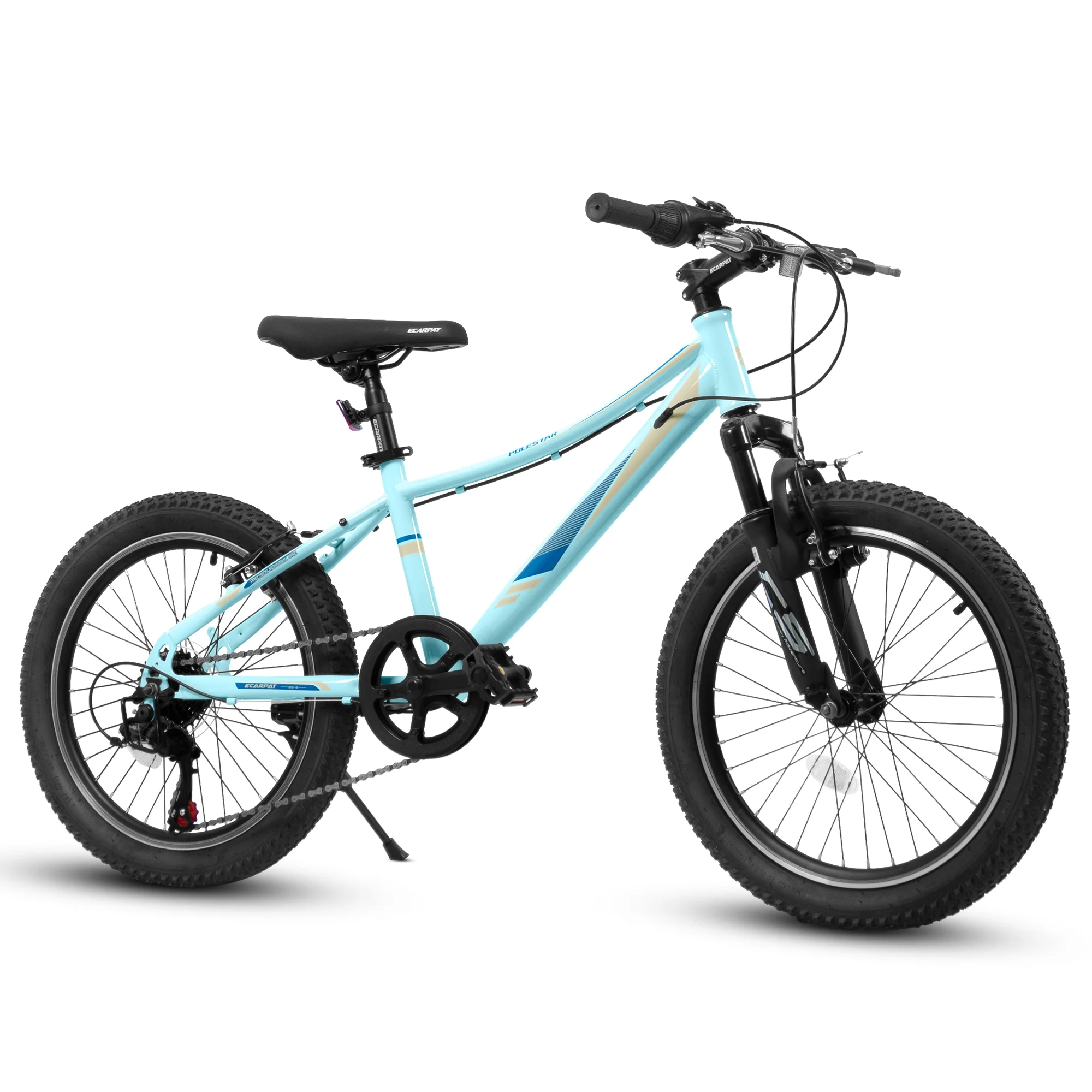 Aukfa 20 inch Kids Mountain Bike, Front Suspension Fork Kids' Bicycles for Boys Girls,7-Speed,Blue