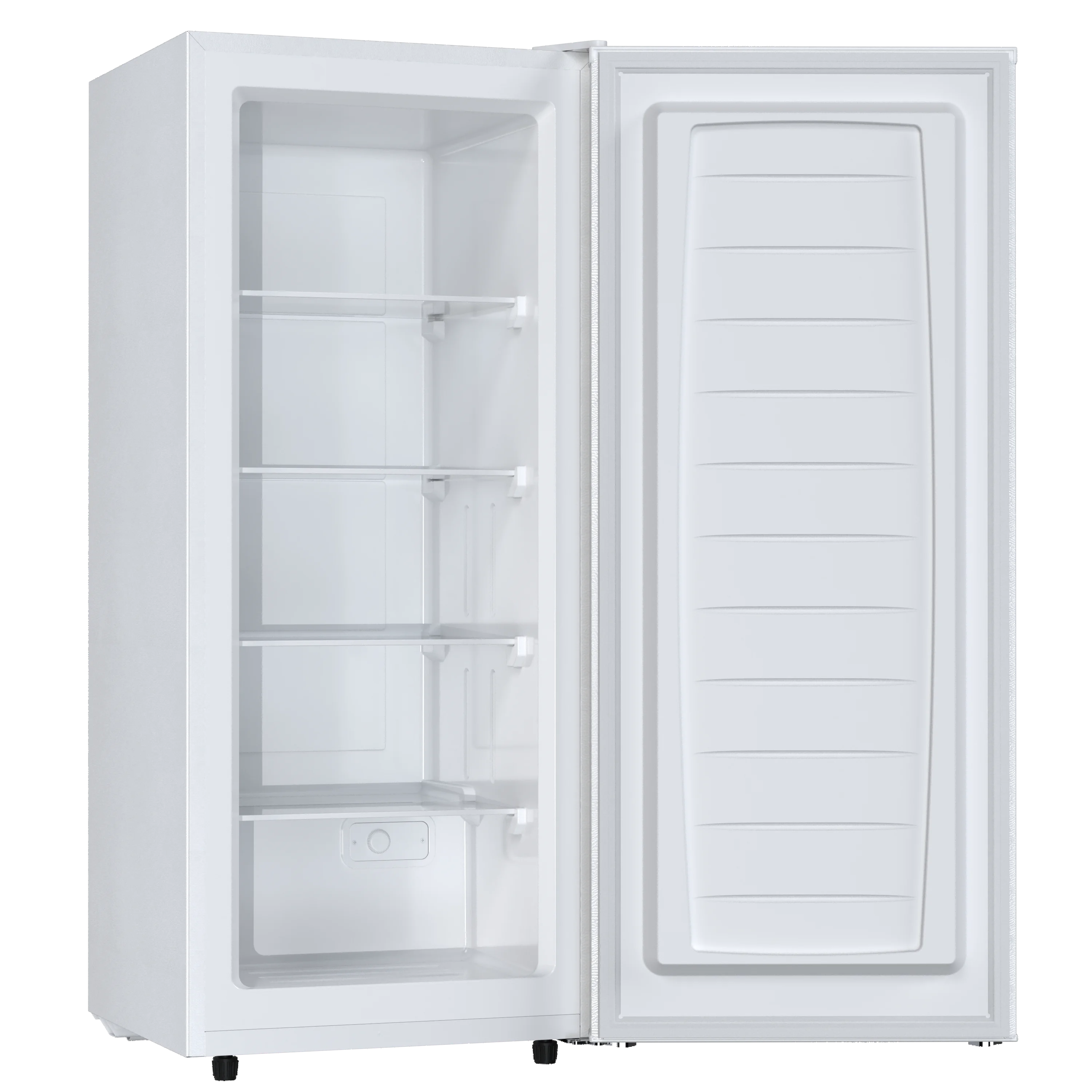 Auseo 7 Cu. ft. Upright Freezer with 4 fixed grid shelves, Space Saving, Adjustable Temperature Controls, Garage Ready deep Freezer, Manual Defrost, White